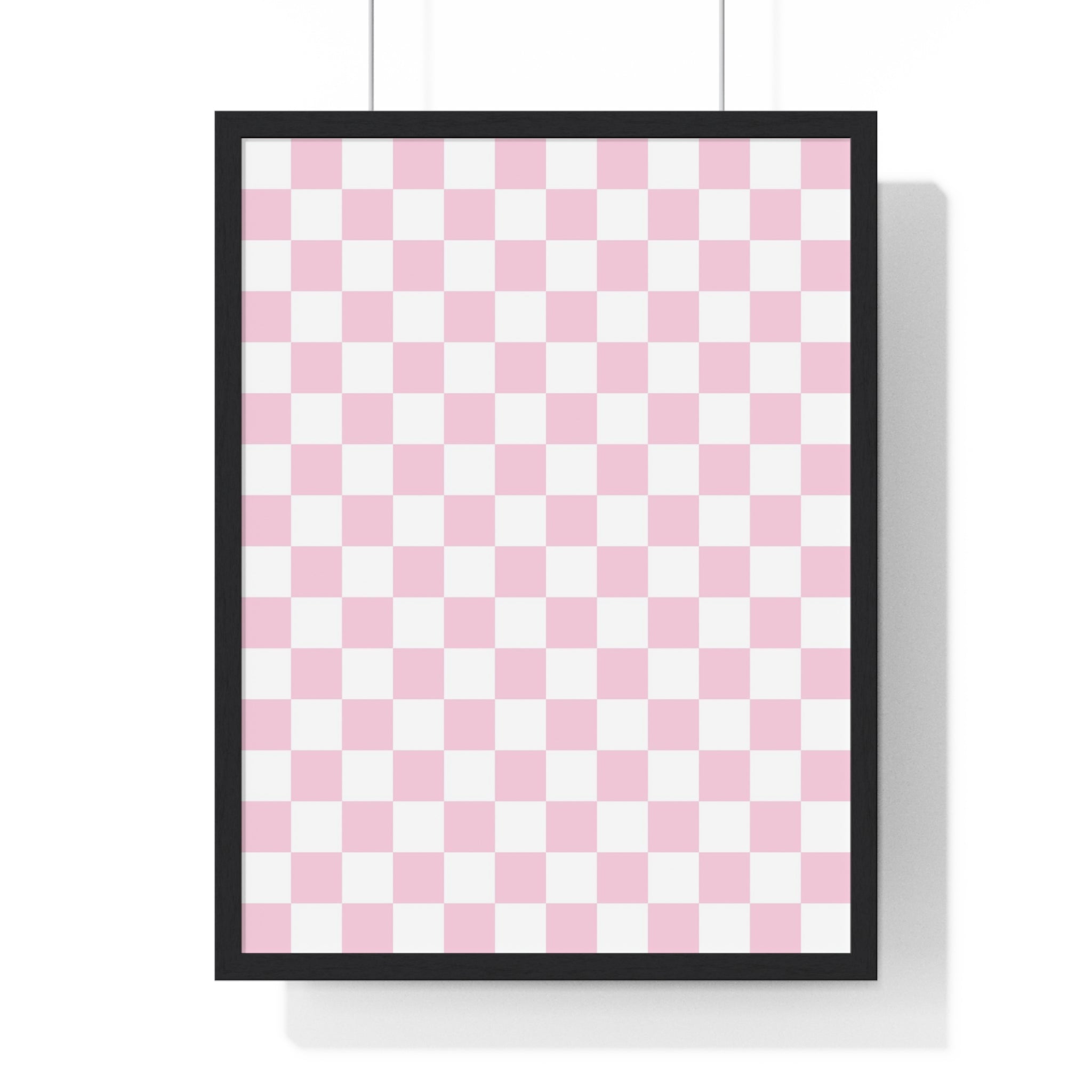 JAKKOUTTHEBXX Pink and White Checkered Framed Poster 2025