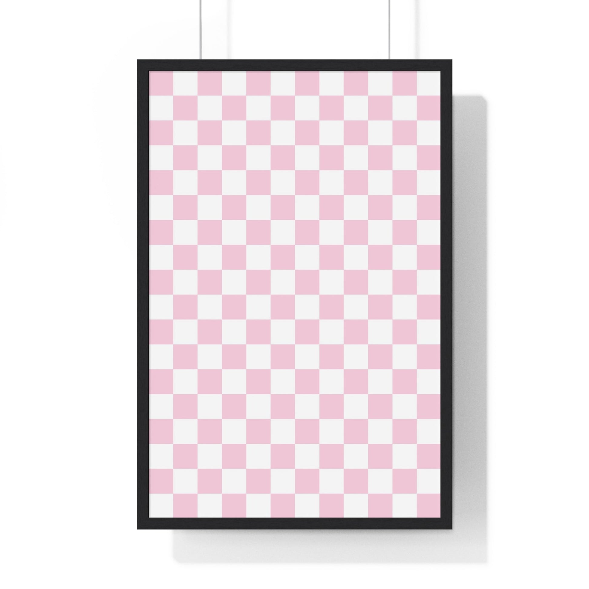 JAKKOUTTHEBXX Pink and White Checkered Framed Poster 2025