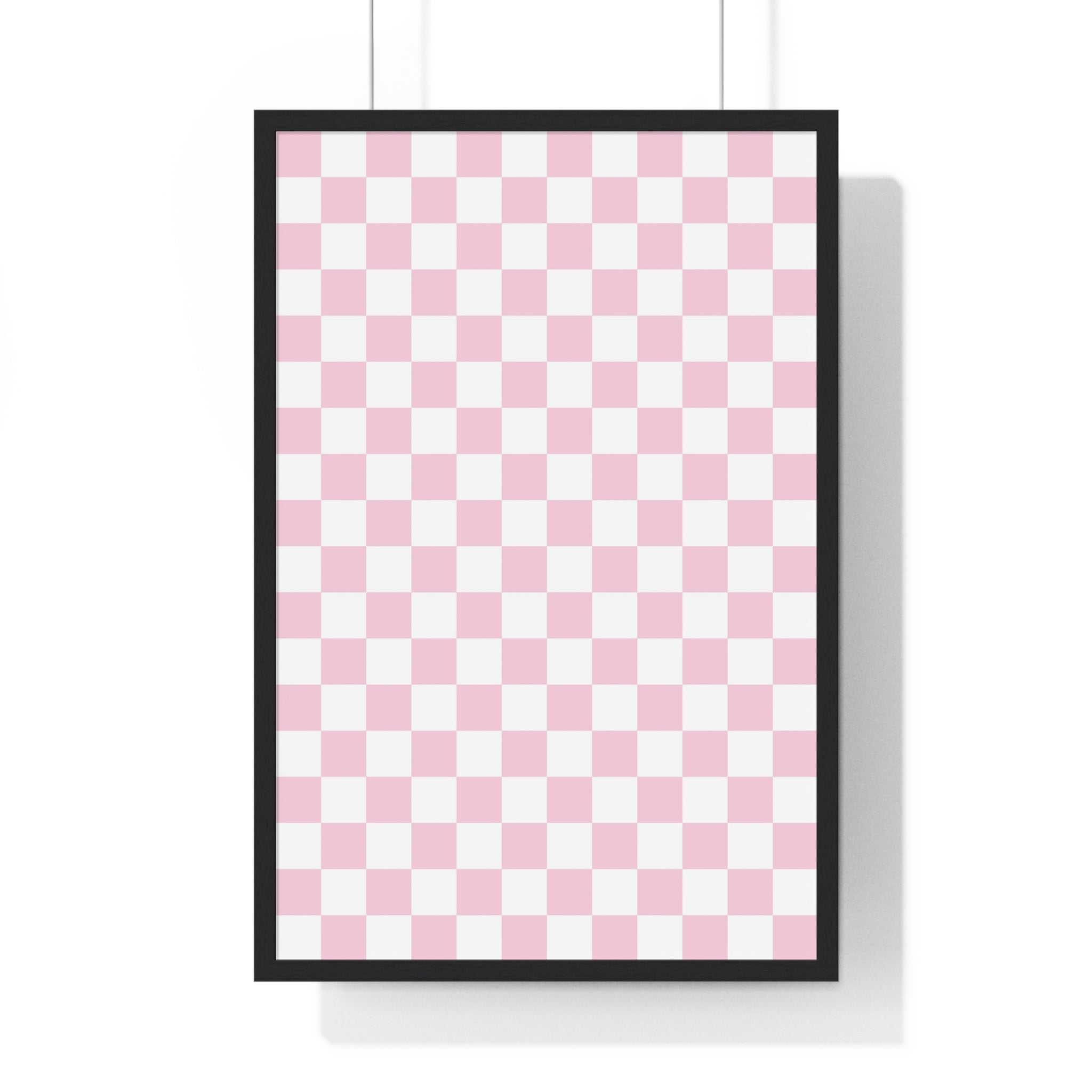 JAKKOUTTHEBXX Pink and White Checkered Framed Poster 2025