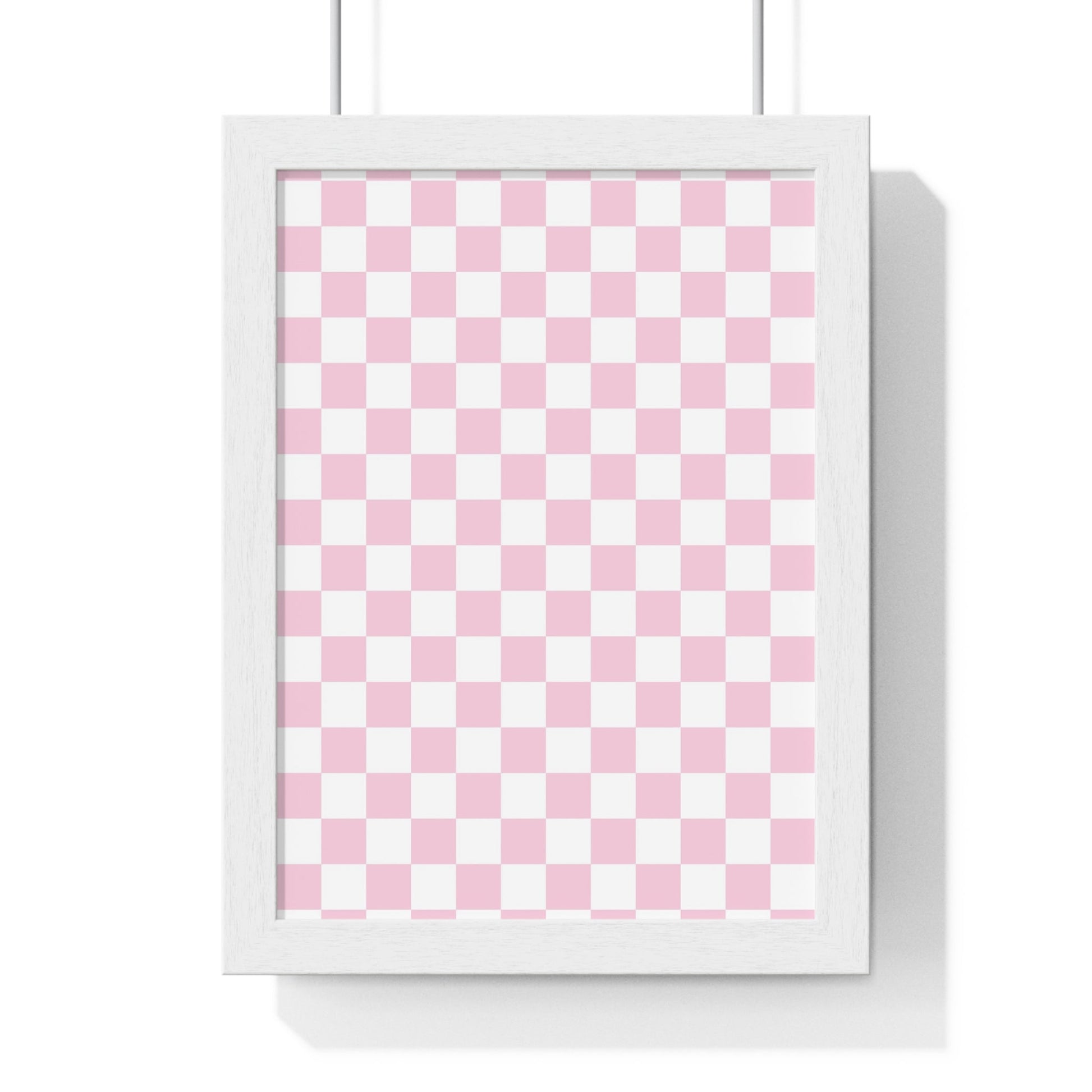 JAKKOUTTHEBXX Pink and White Checkered Framed Poster 2025
