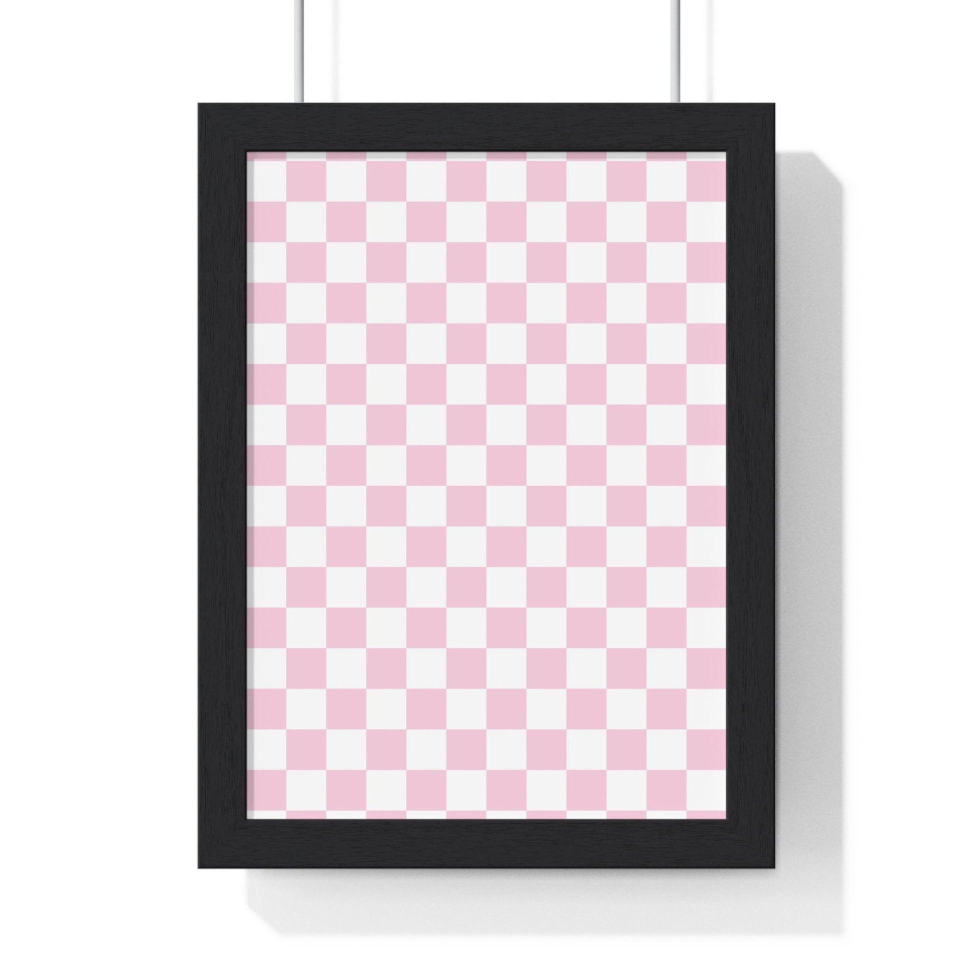 JAKKOUTTHEBXX Pink and White Checkered Framed Poster 2025