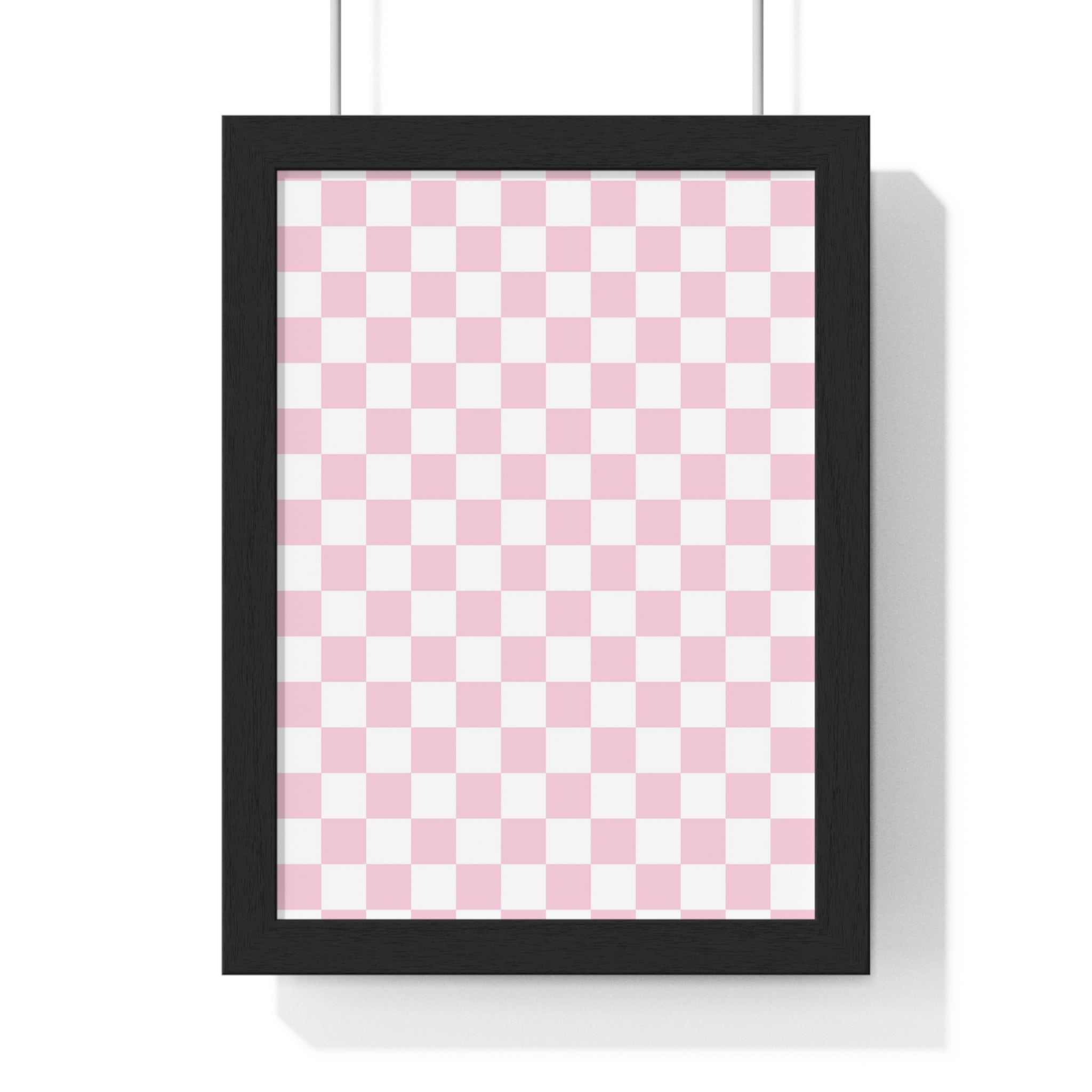 JAKKOUTTHEBXX Pink and White Checkered Framed Poster 2025