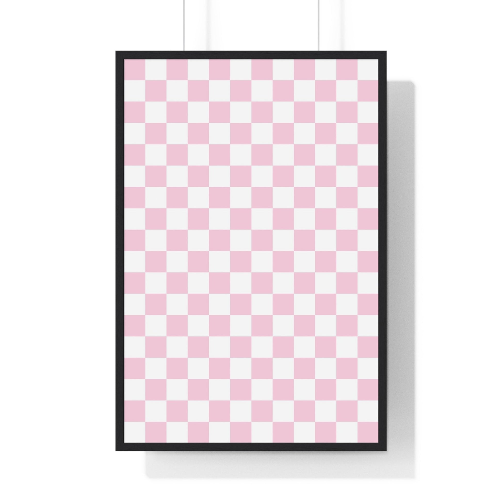 JAKKOUTTHEBXX Pink and White Checkered Framed Poster 2025
