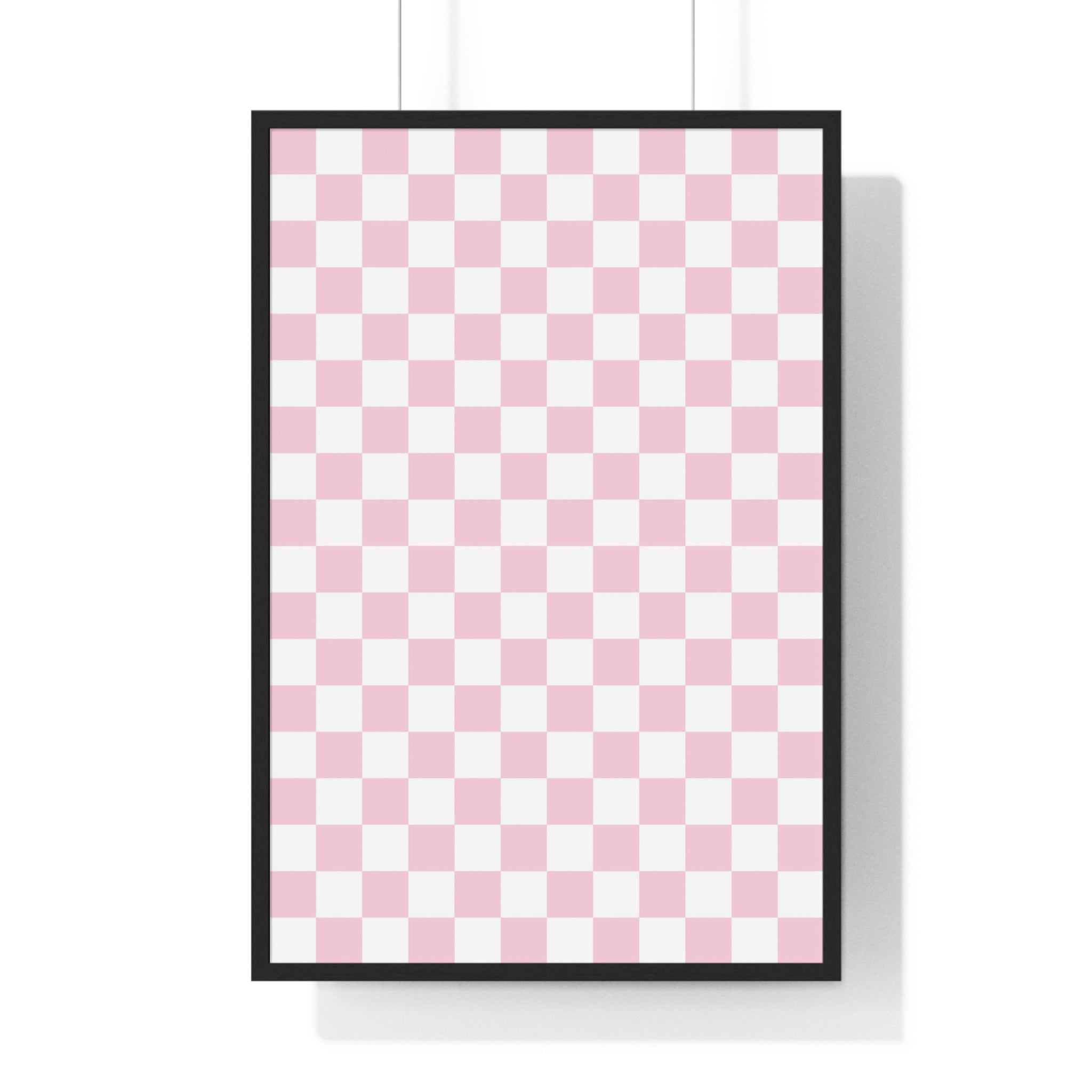 JAKKOUTTHEBXX Pink and White Checkered Framed Poster 2025