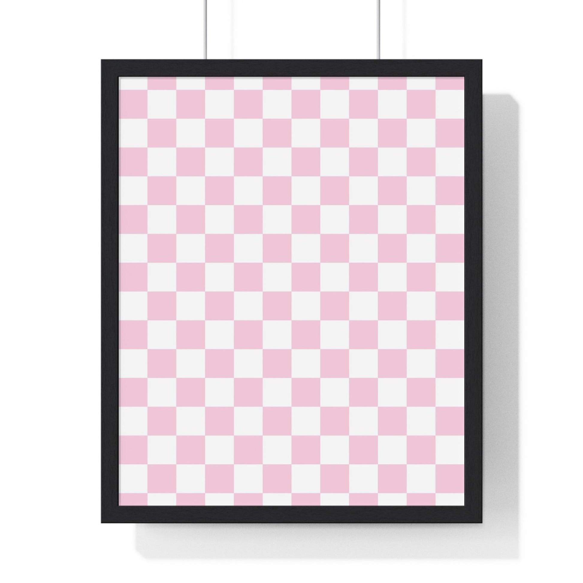 JAKKOUTTHEBXX Pink and White Checkered Framed Poster 2025