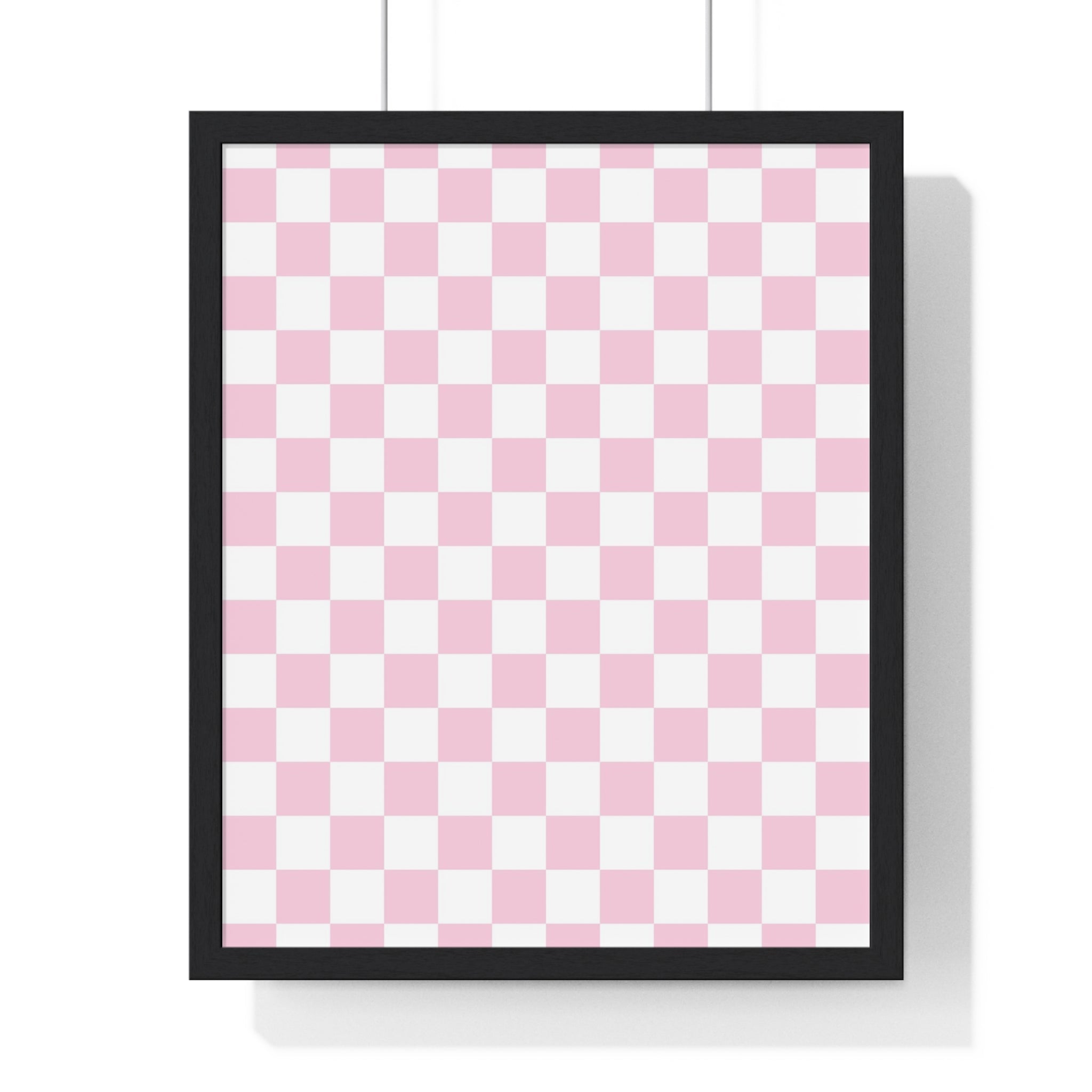 JAKKOUTTHEBXX Pink and White Checkered Framed Poster 2025