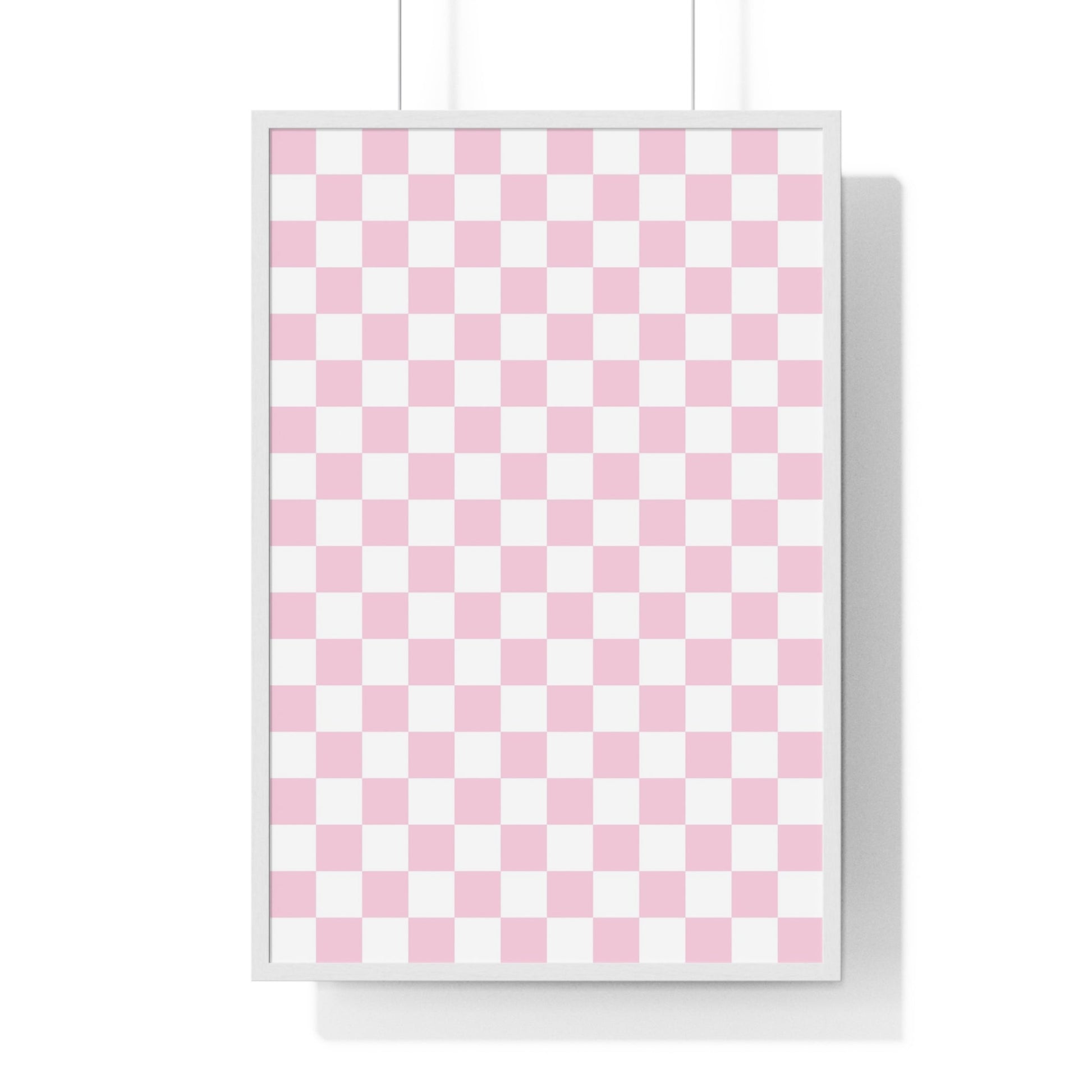 JAKKOUTTHEBXX Pink and White Checkered Framed Poster 2025