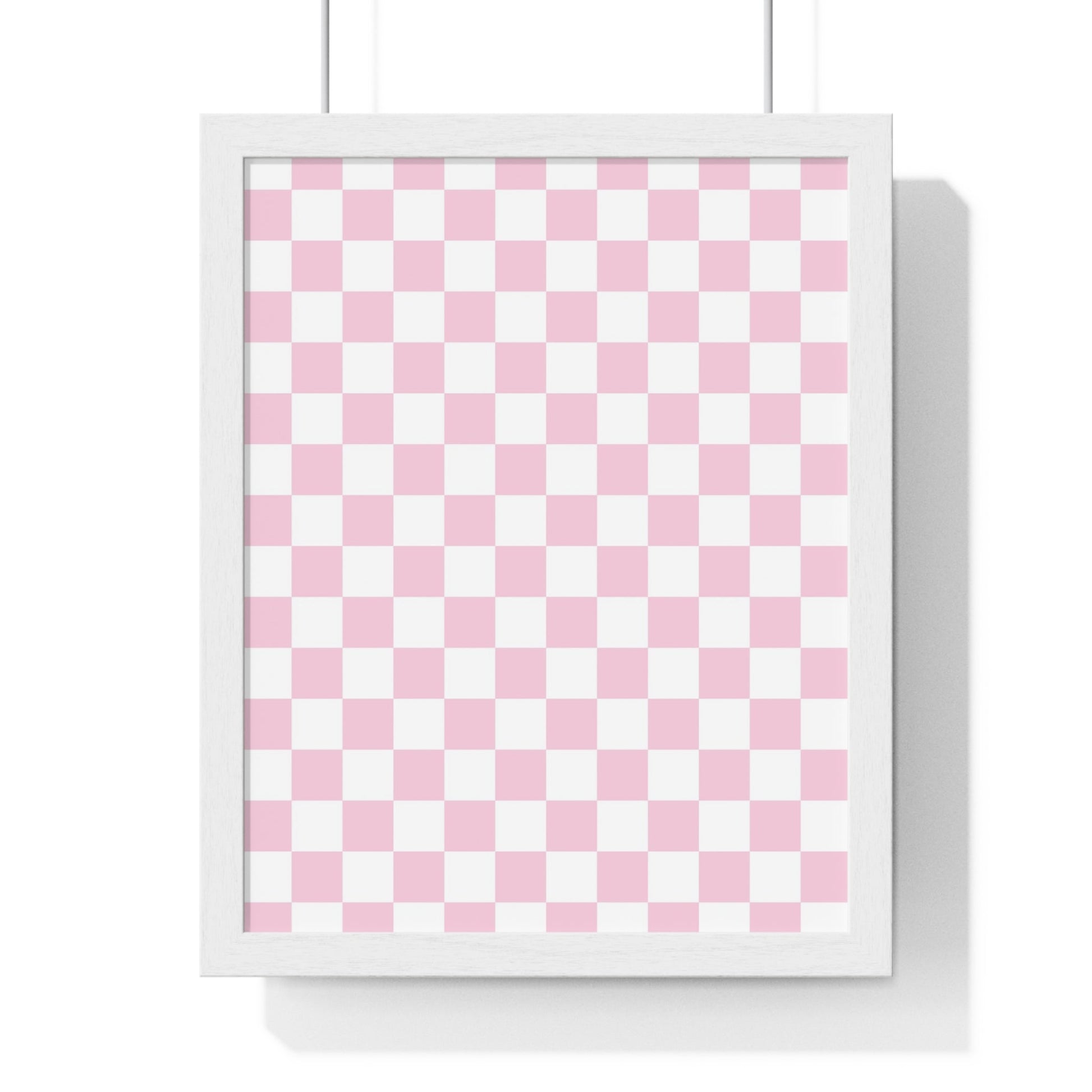 JAKKOUTTHEBXX Pink and White Checkered Framed Poster 2025