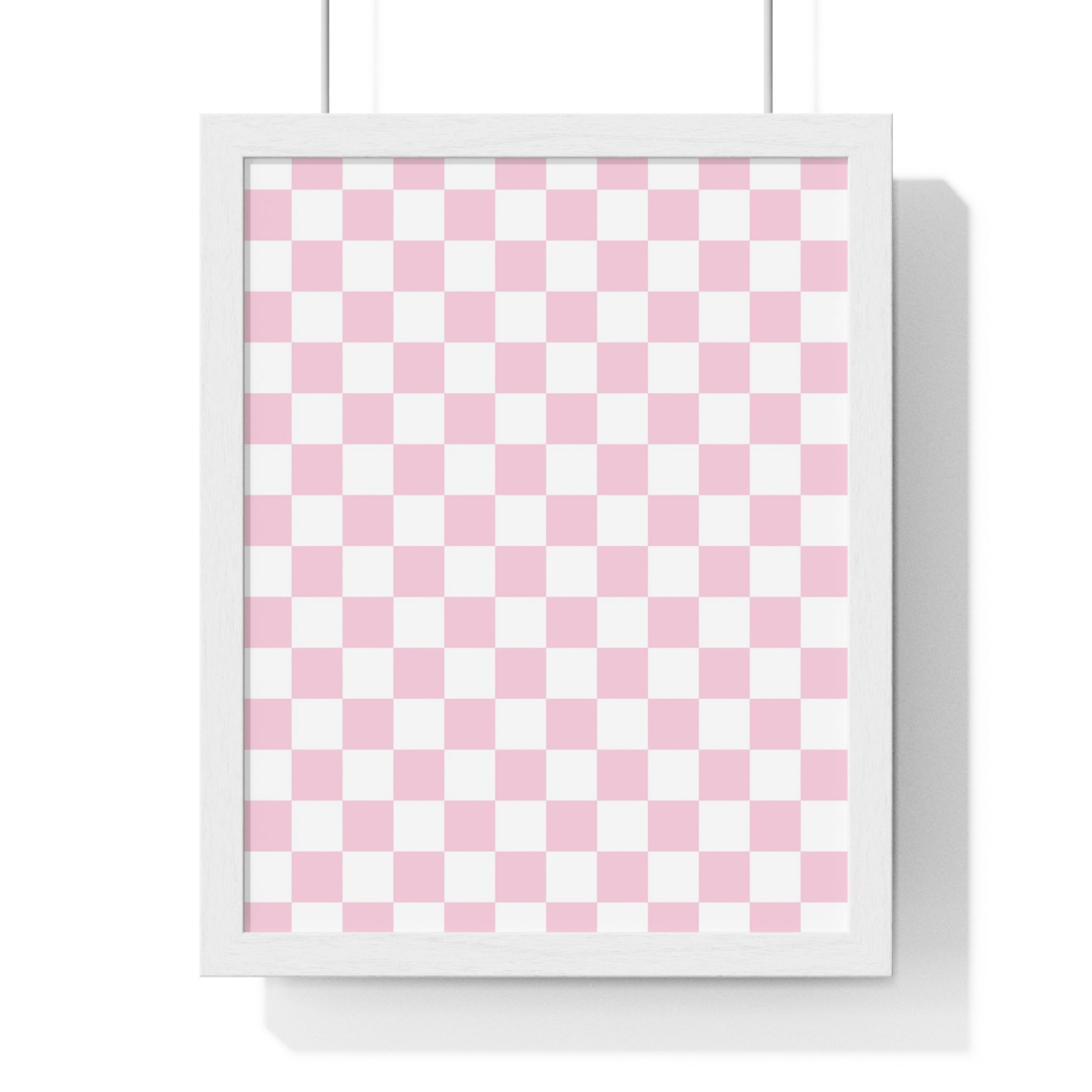 JAKKOUTTHEBXX Pink and White Checkered Framed Poster 2025