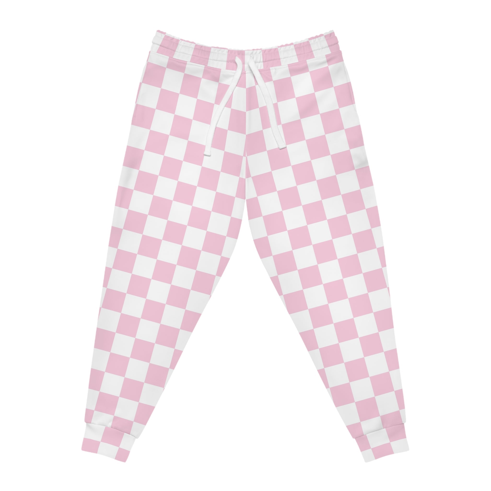 Printify Pink and White Checkered Joggers 2025