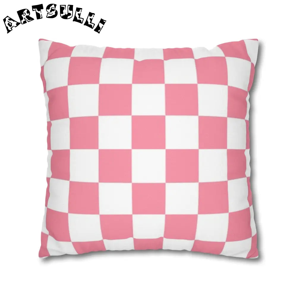 Pink and White Checkered Pillowcase, Artsulli - Art is Long, Life is Short, Home Decor, , , , , , , 