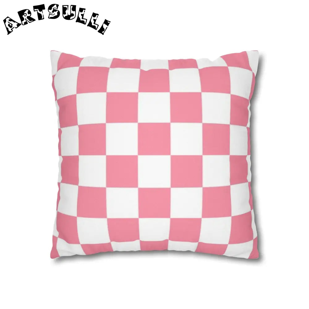Pink and White Checkered Pillowcase, Artsulli - Art is Long, Life is Short, Home Decor, , , , , , , 