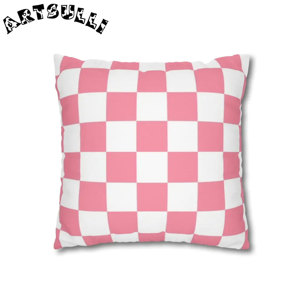 Pink and White Checkered Pillowcase, Artsulli - Art is Long, Life is Short, Home Decor, , , , , , , 