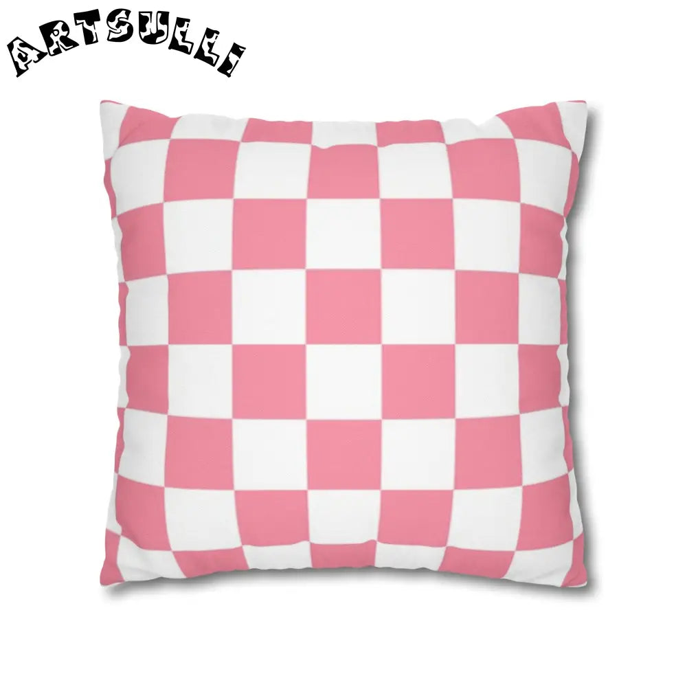 Pink and White Checkered Pillowcase, Artsulli - Art is Long, Life is Short, Home Decor, , , , , , , 