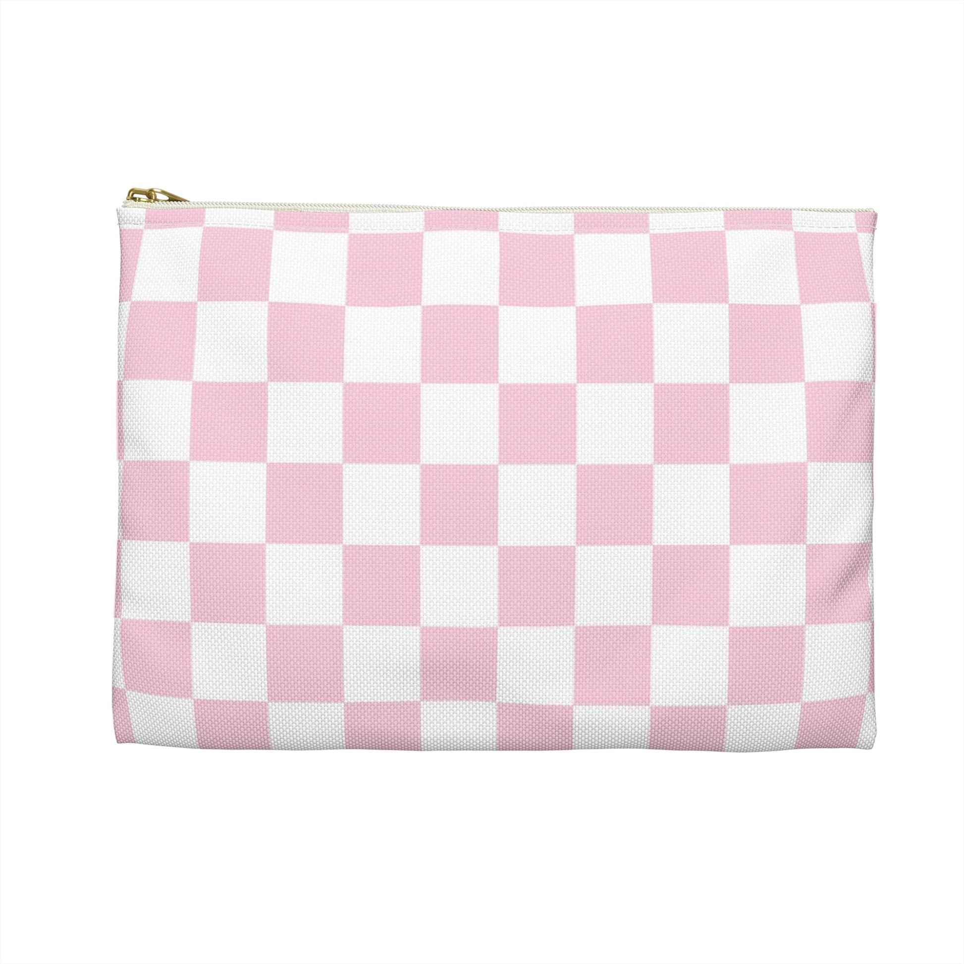 Pink and White Checkered Pouch, Artsulli - Art is Long, Life is Short, Bags, , , , , , , 