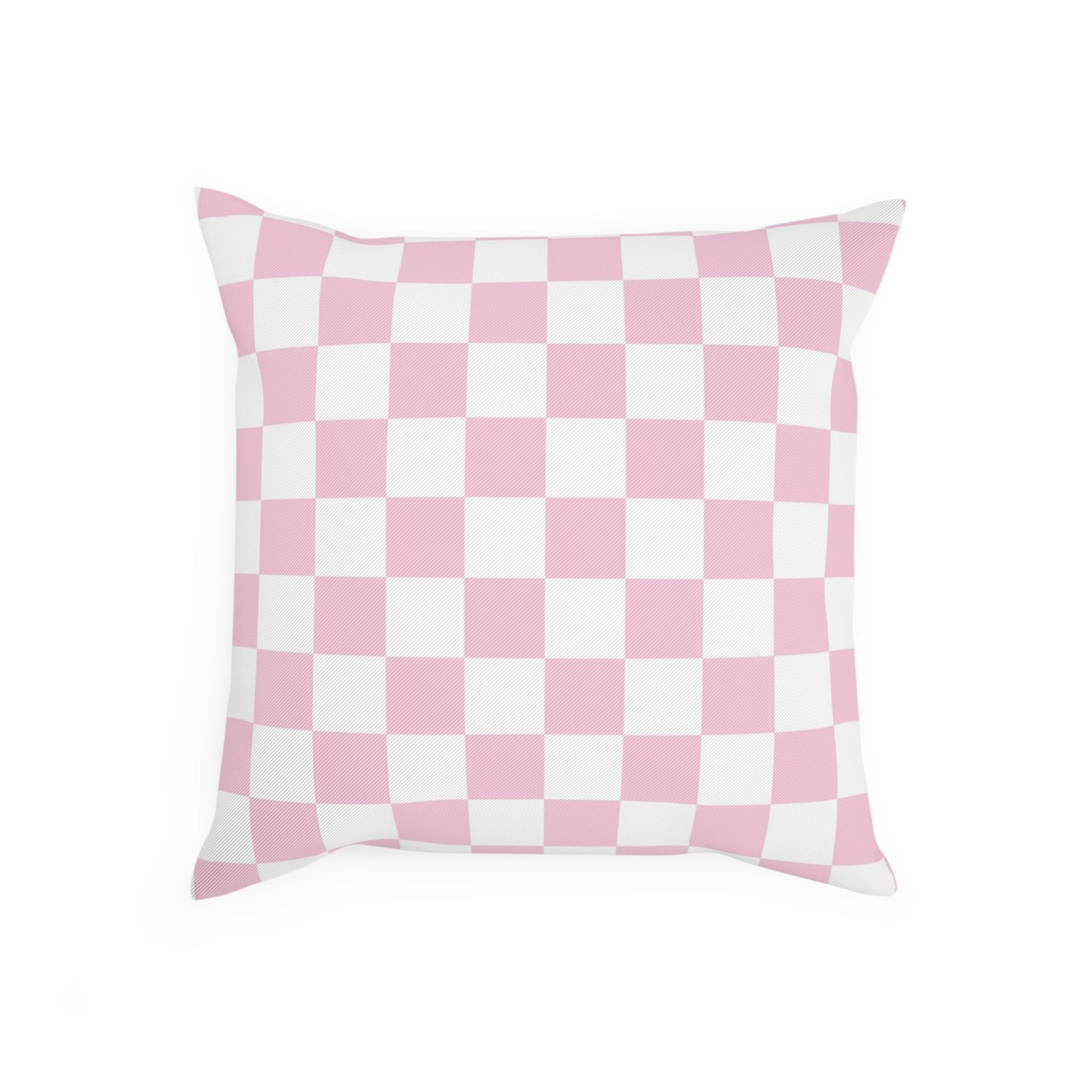 JAKKOUTTHEBXX Pink and White Checkered Throw Pillow 2025