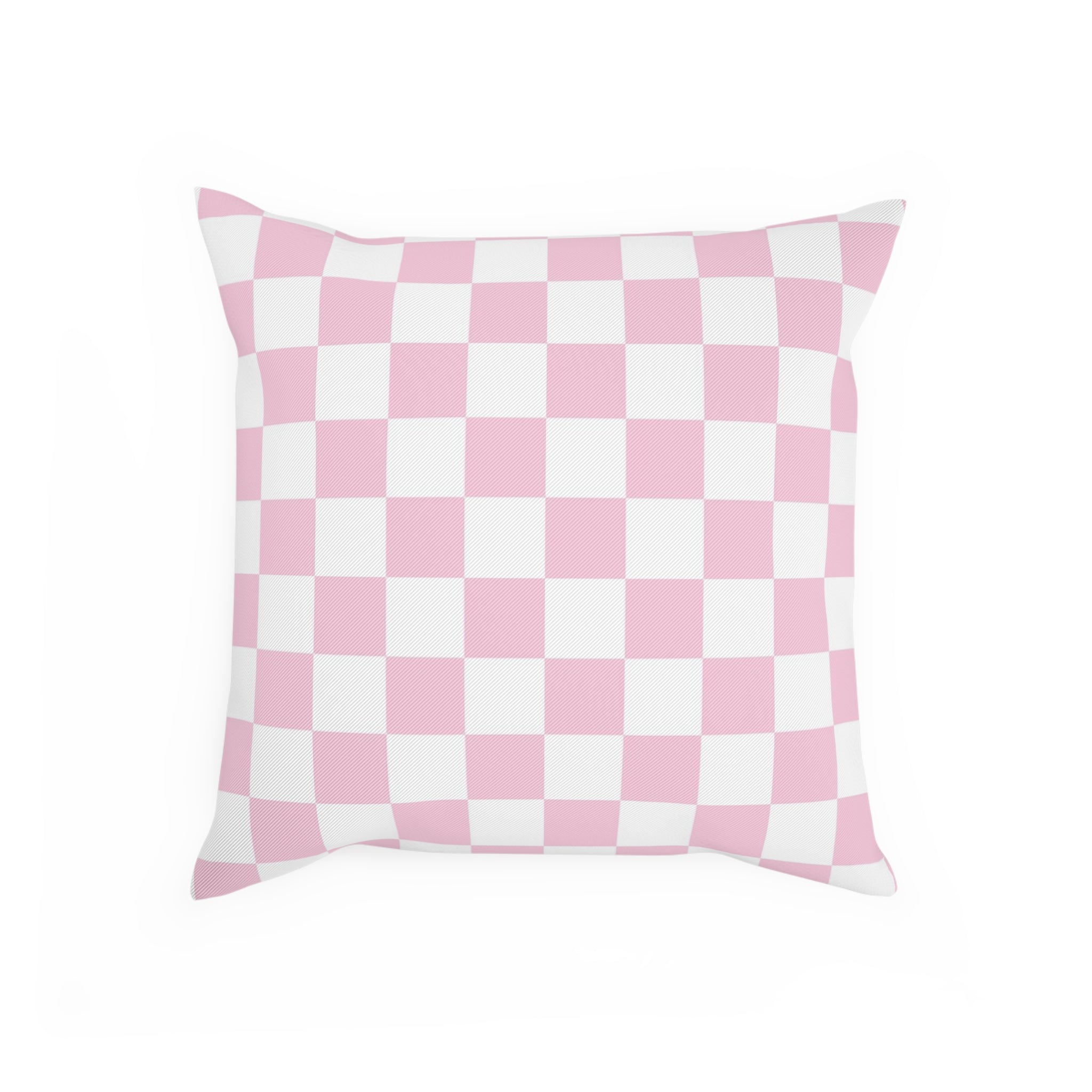 JAKKOUTTHEBXX Pink and White Checkered Throw Pillow 2025