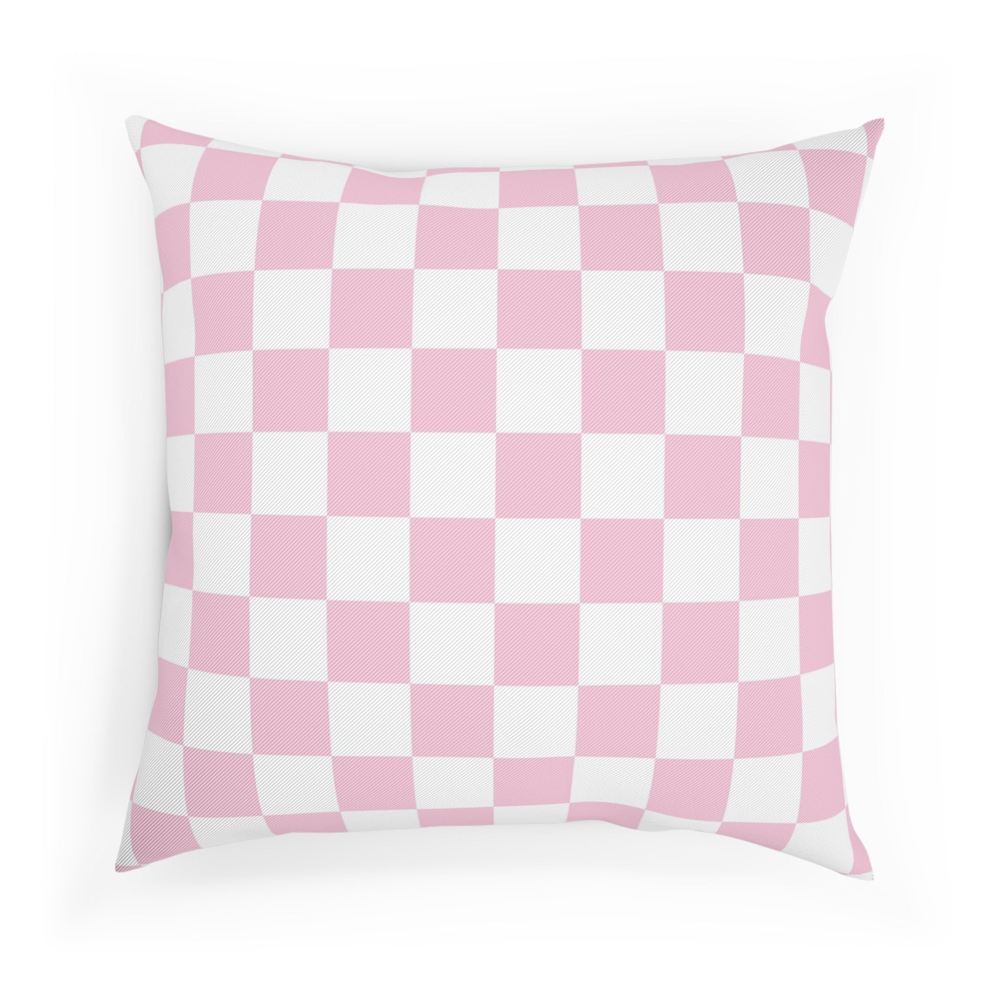 JAKKOUTTHEBXX Pink and White Checkered Throw Pillow 2025
