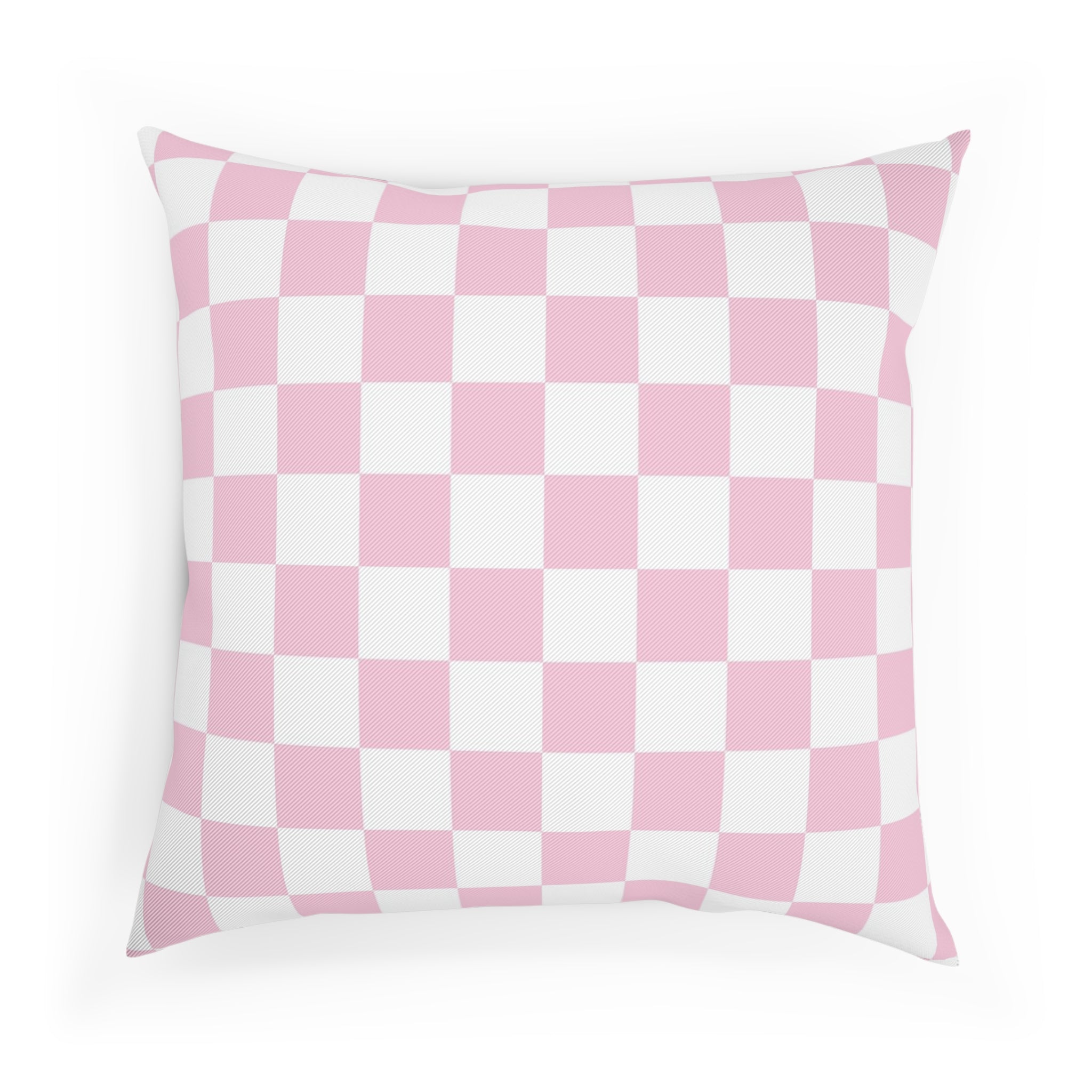 JAKKOUTTHEBXX Pink and White Checkered Throw Pillow 2025