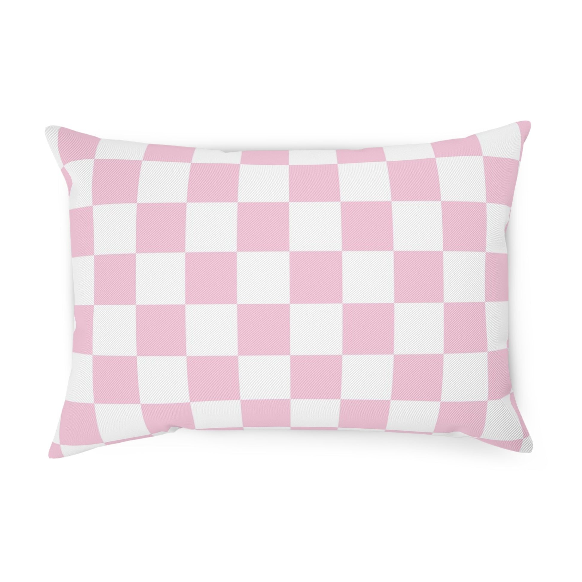 JAKKOUTTHEBXX Pink and White Checkered Throw Pillow 2025