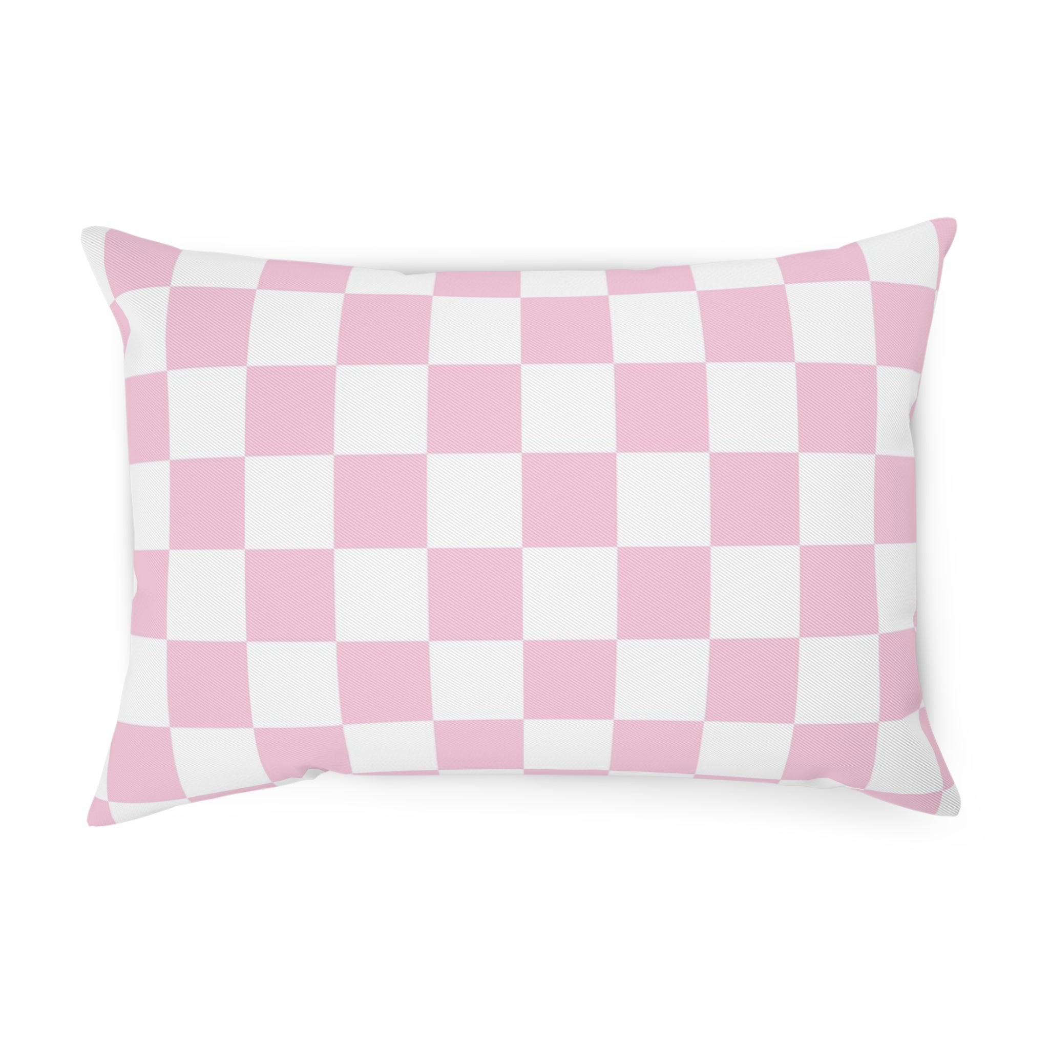 JAKKOUTTHEBXX Pink and White Checkered Throw Pillow 2025