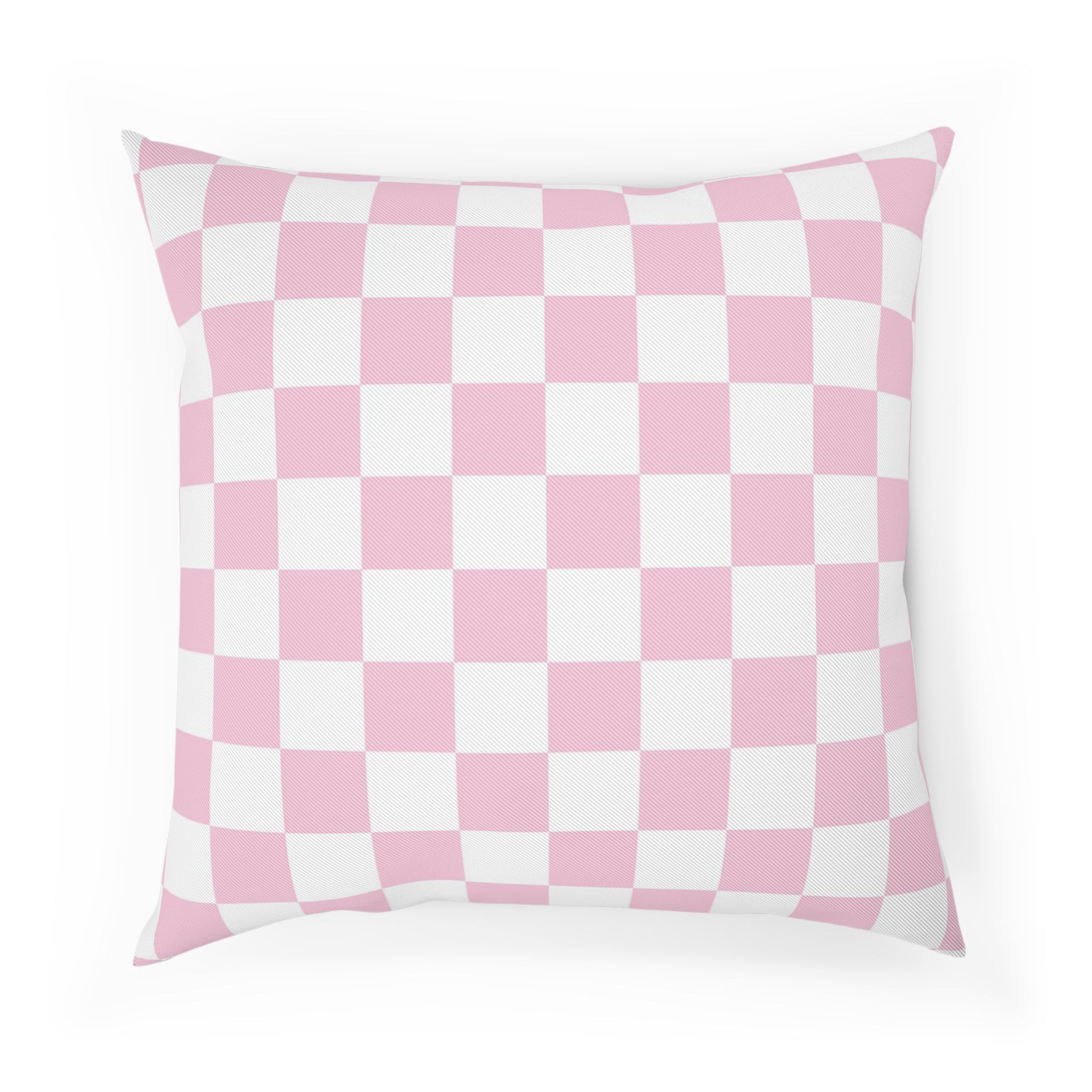 JAKKOUTTHEBXX Pink and White Checkered Throw Pillow 2025