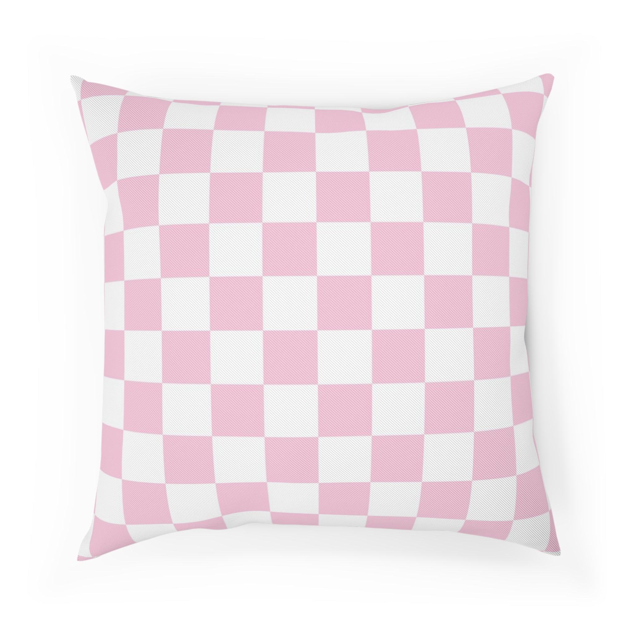 JAKKOUTTHEBXX Pink and White Checkered Throw Pillow 2025