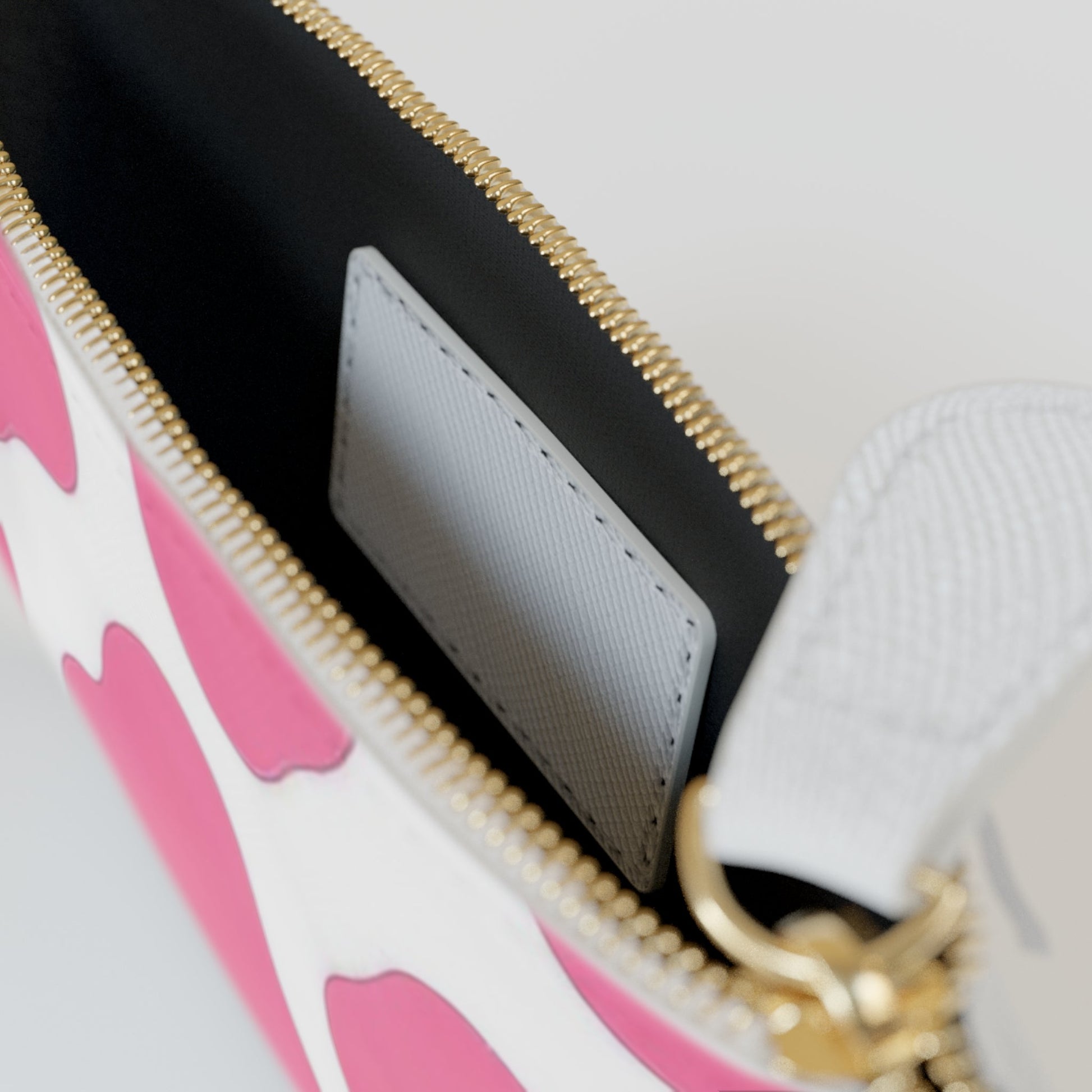 Pink and White Cow Print Clutch Bag, Artsulli - Art is Long, Life is Short, Bags, , , , , , , 