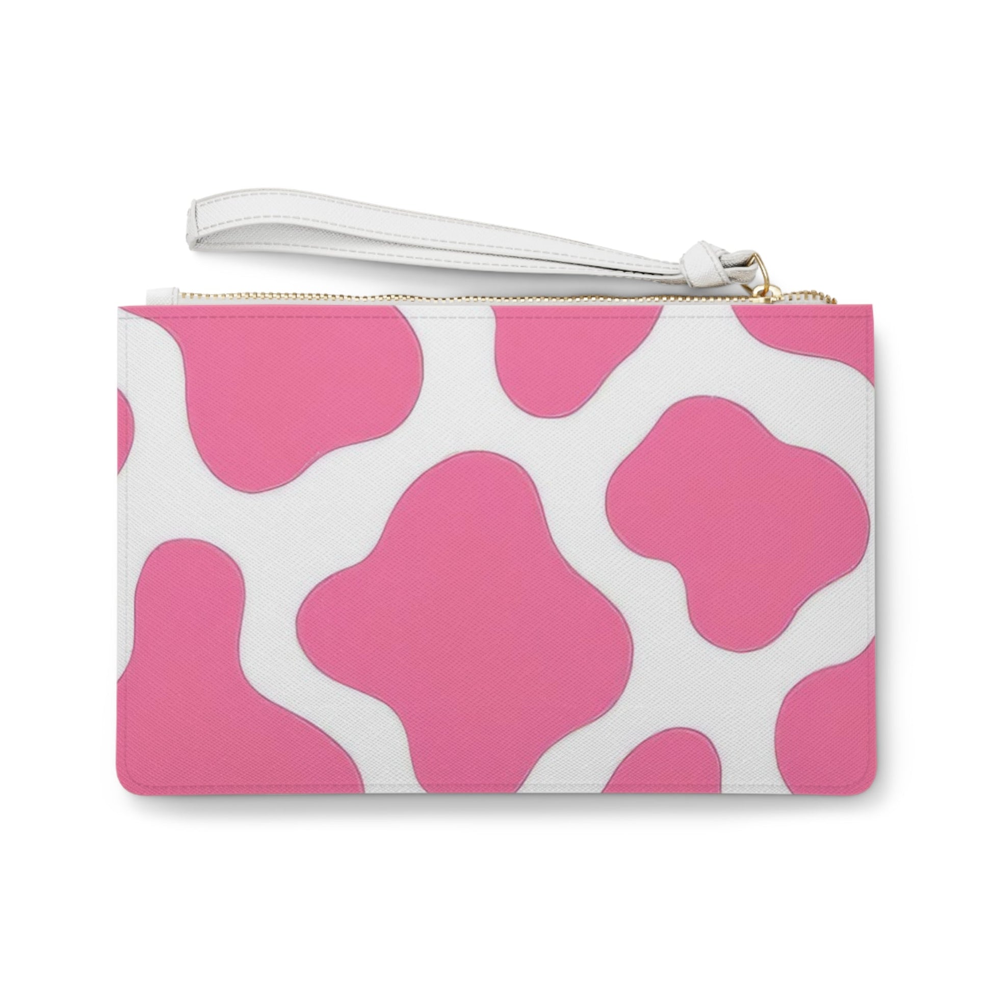 Pink and White Cow Print Clutch Bag, Artsulli - Art is Long, Life is Short, Bags, , , , , , , 