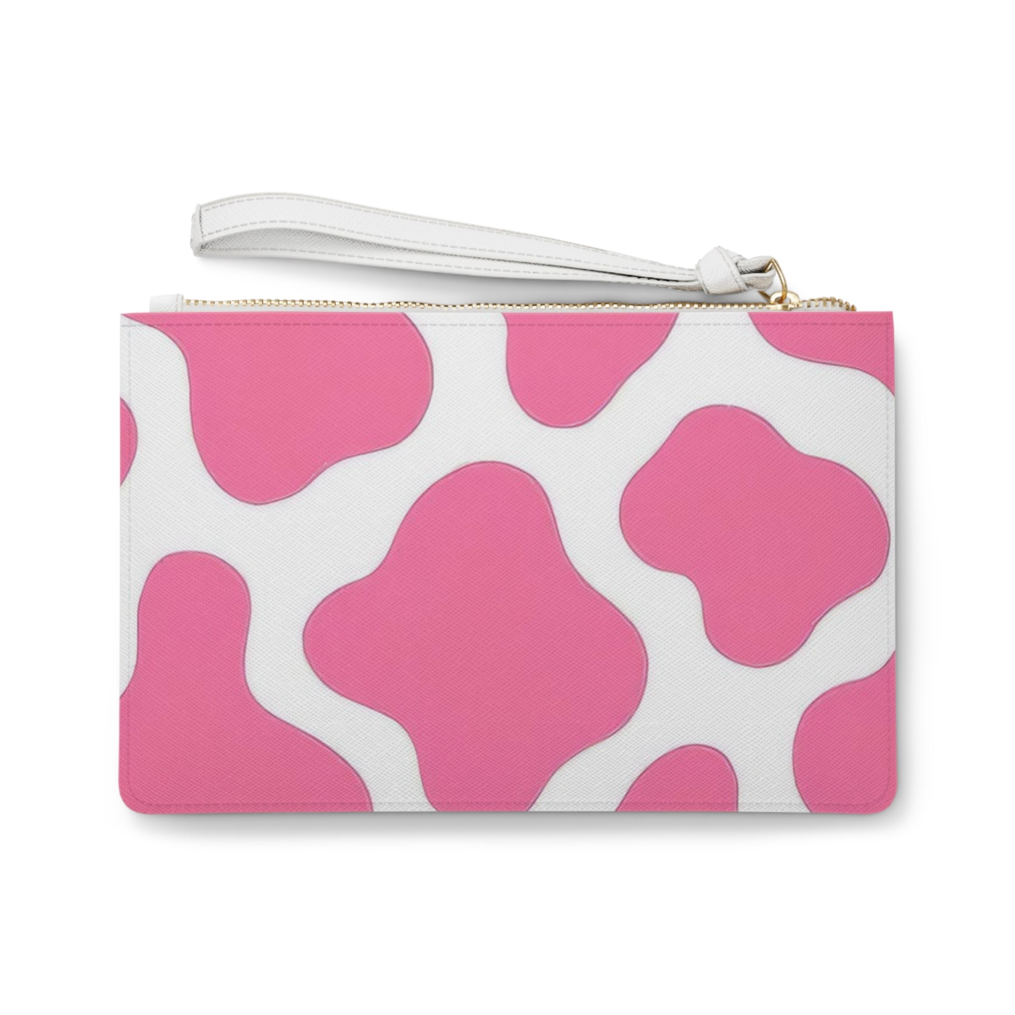 Pink and White Cow Print Clutch Bag, Artsulli - Art is Long, Life is Short, Bags, , , , , , , 
