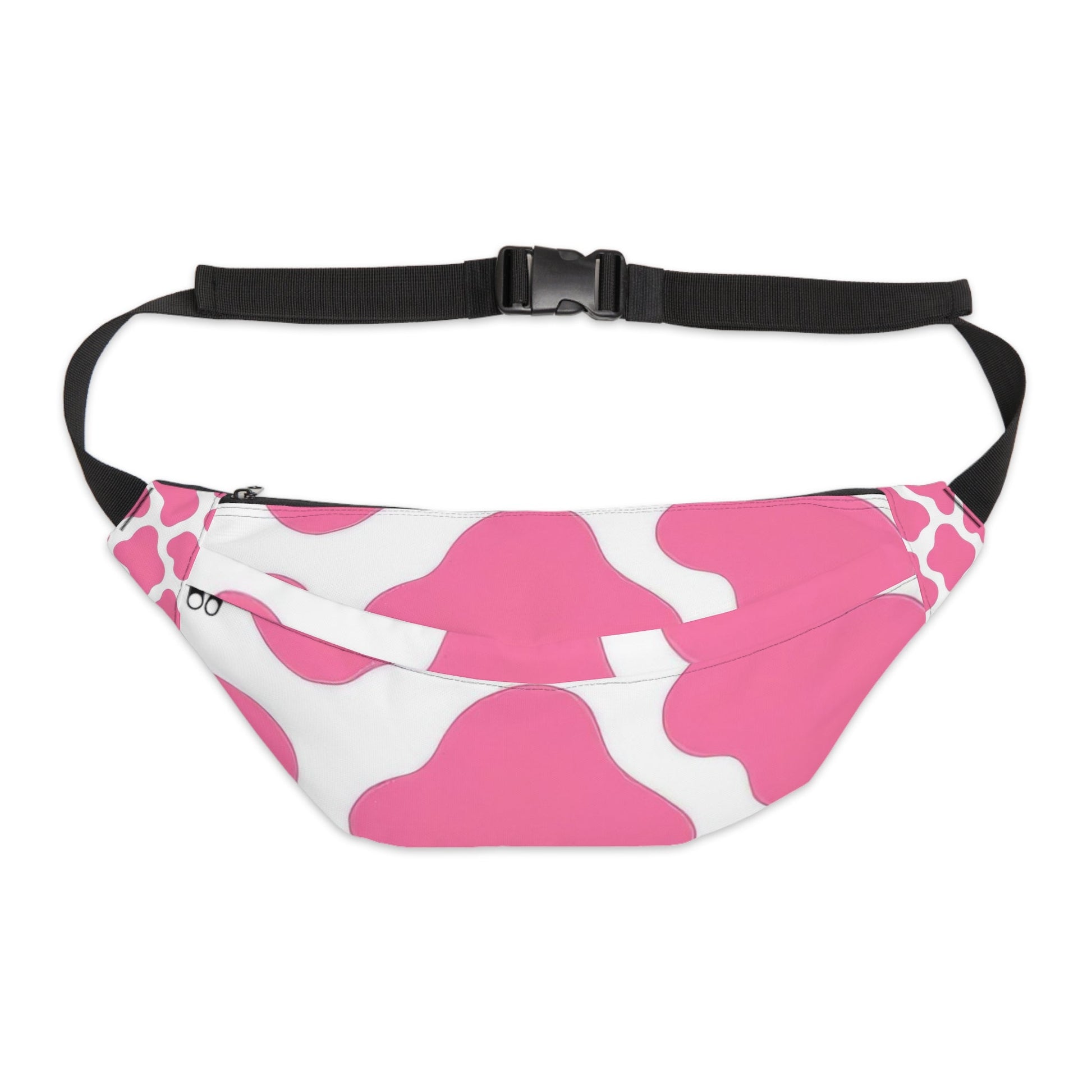 Pink and White Cow Print Fanny Pack, Artsulli - Art is Long, Life is Short, Bags, Size, 8" × 9" × 4'', , , , , 30609194631808046940