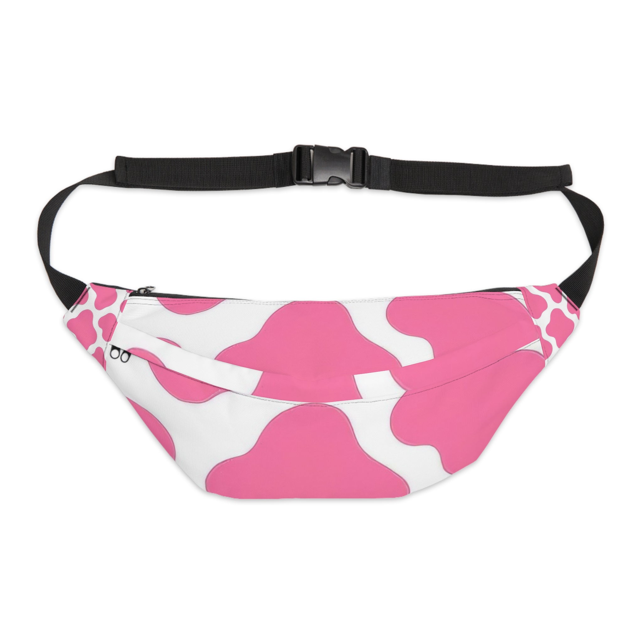 Pink and White Cow Print Fanny Pack, Artsulli - Art is Long, Life is Short, Bags, Size, 8" × 9" × 4'', , , , , 30609194631808046940