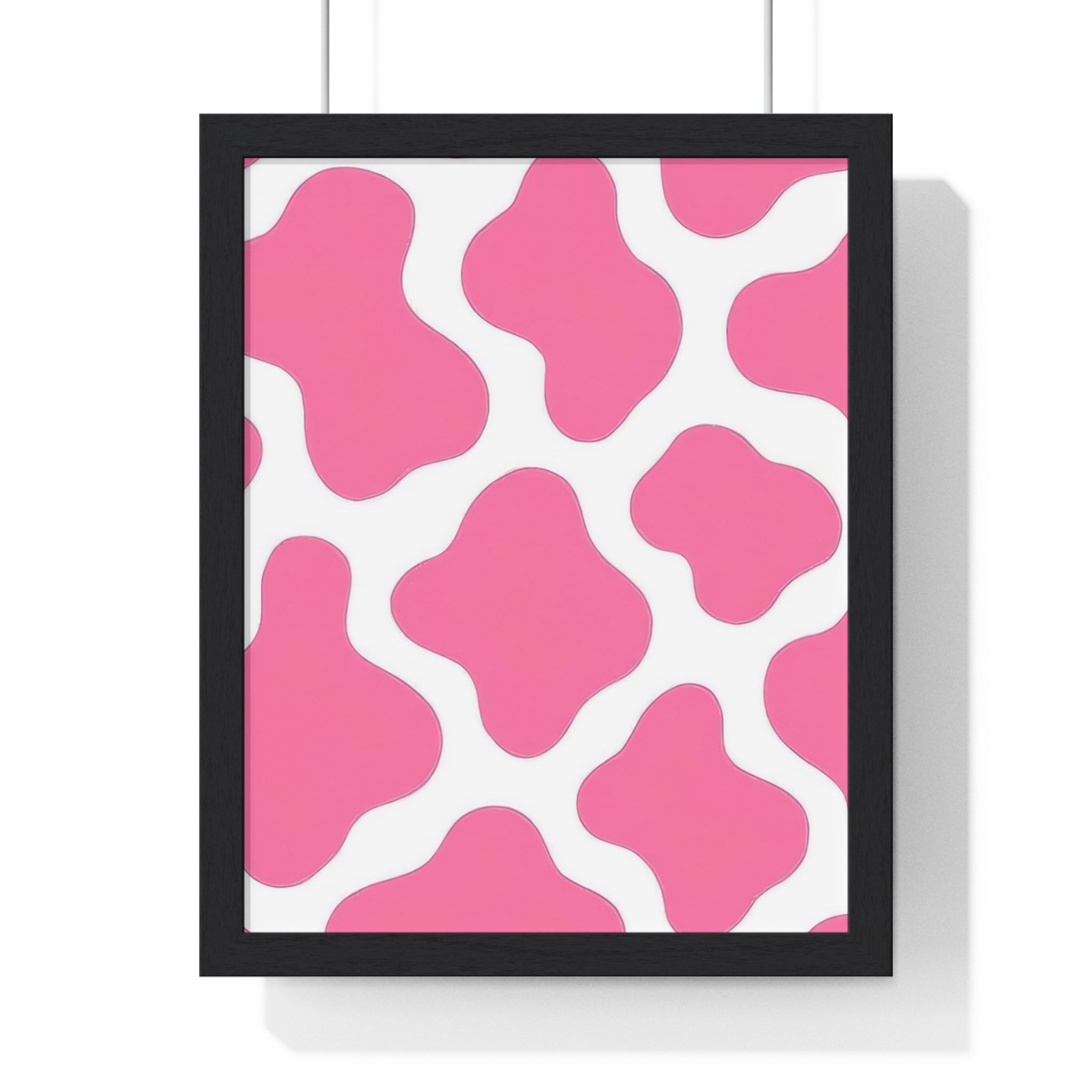 Printify Pink and White Cow Print Framed Poster 2025