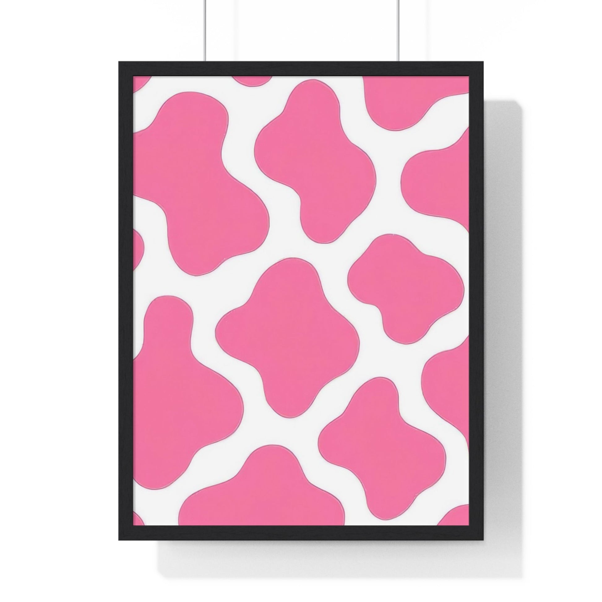 Printify Pink and White Cow Print Framed Poster 2025
