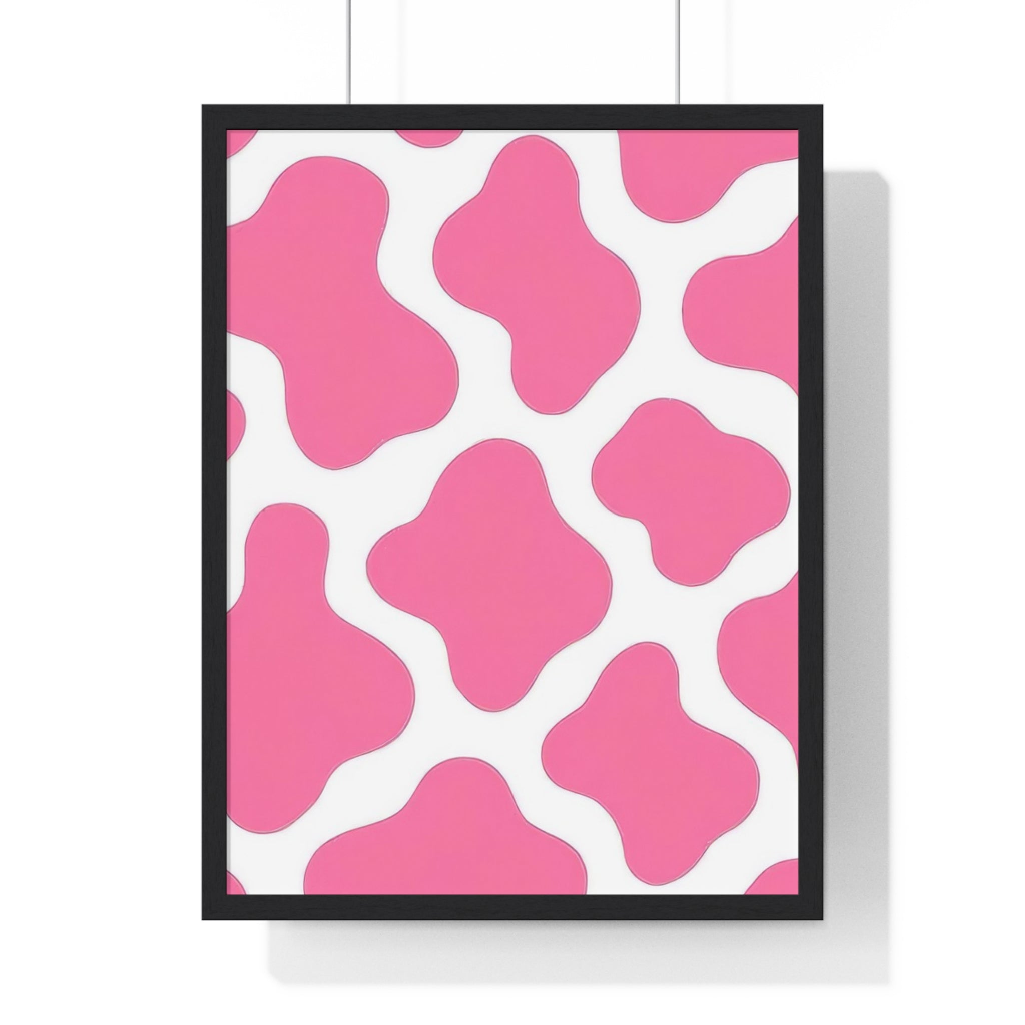 Printify Pink and White Cow Print Framed Poster 2025