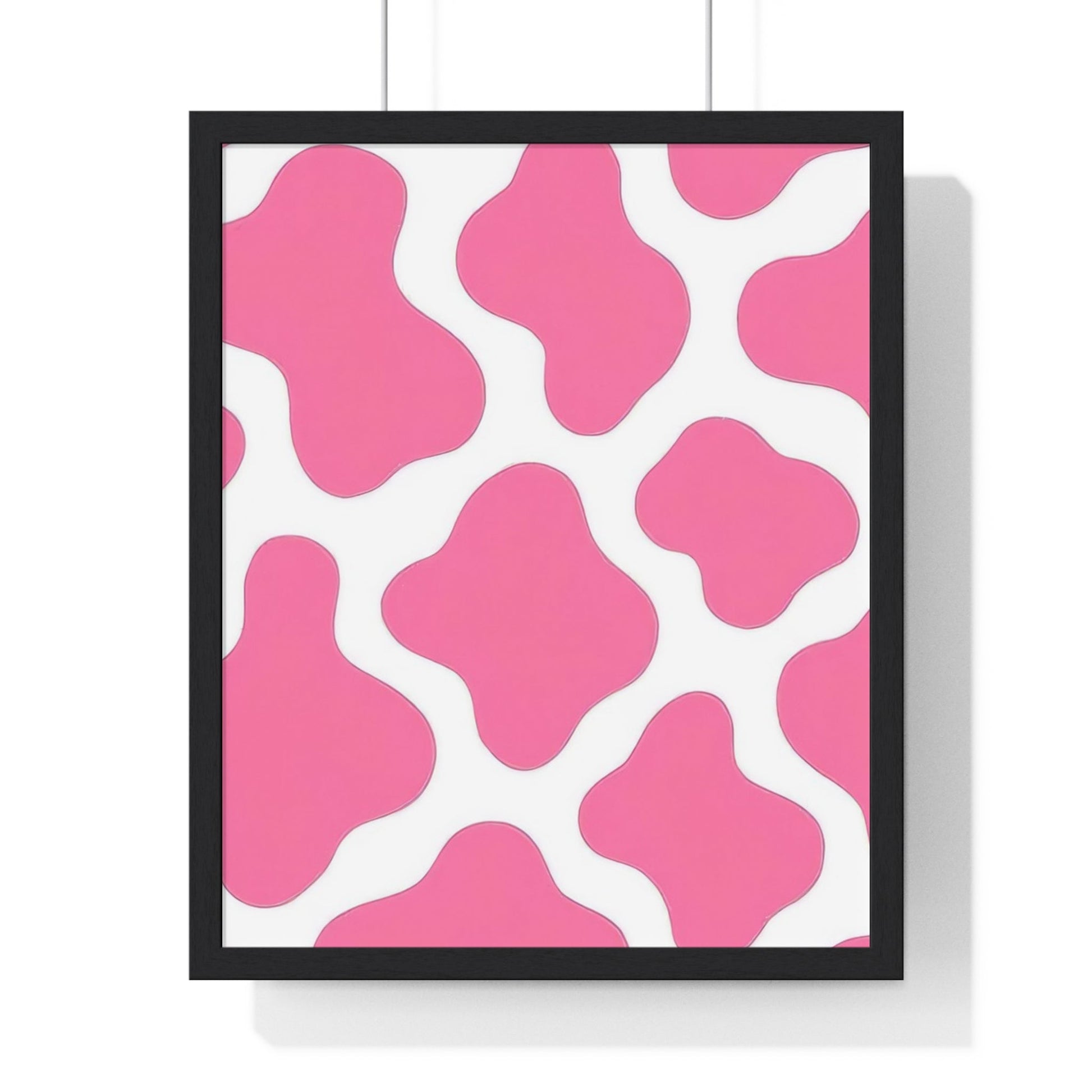 Printify Pink and White Cow Print Framed Poster 2025