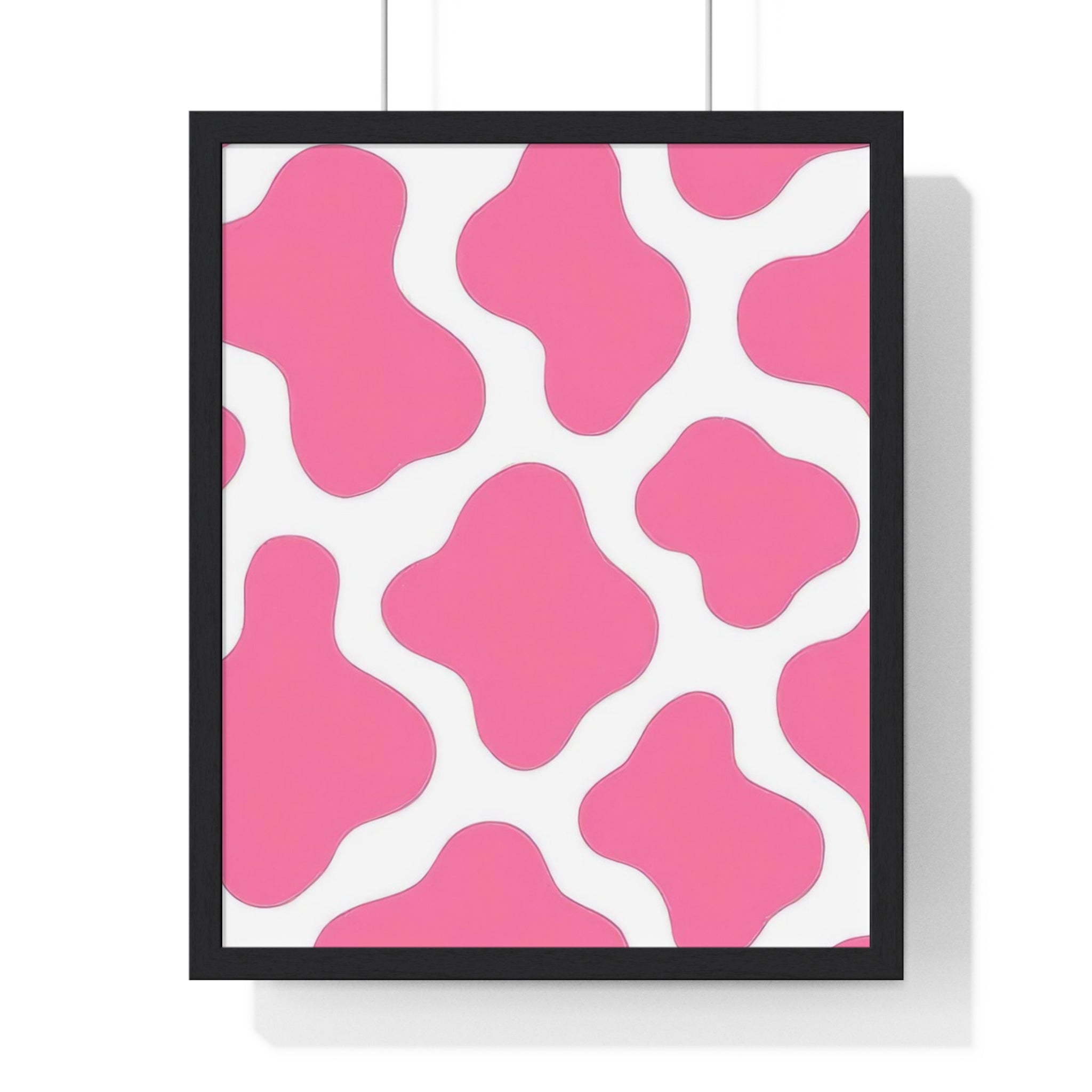 Printify Pink and White Cow Print Framed Poster 2025