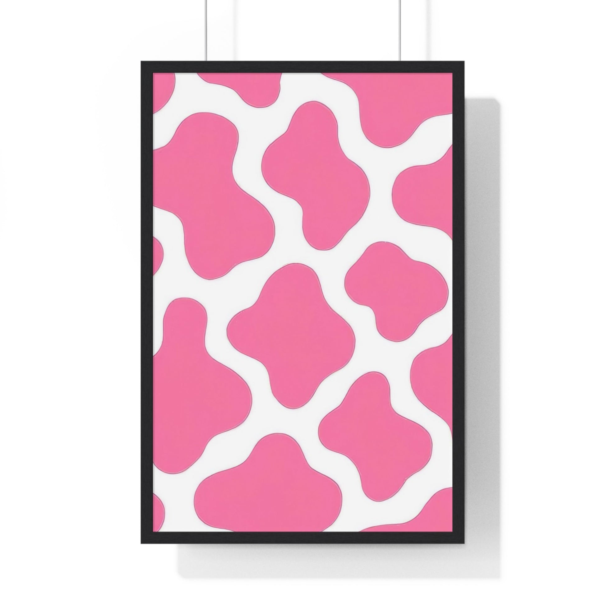 Printify Pink and White Cow Print Framed Poster 2025