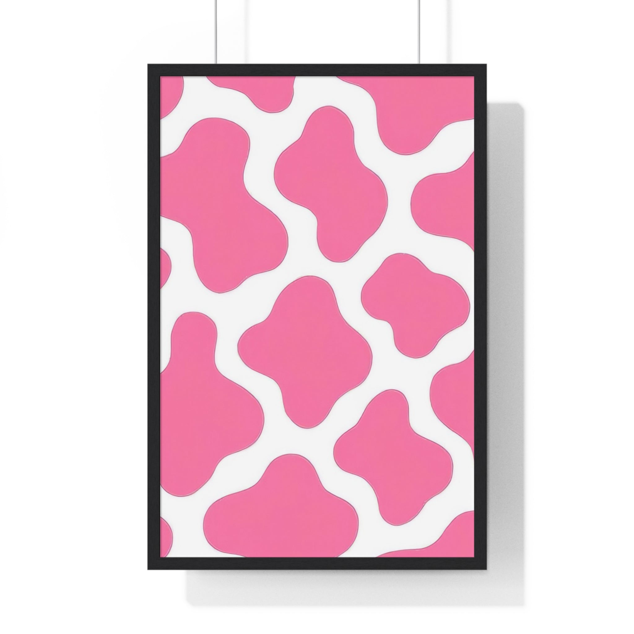 Printify Pink and White Cow Print Framed Poster 2025