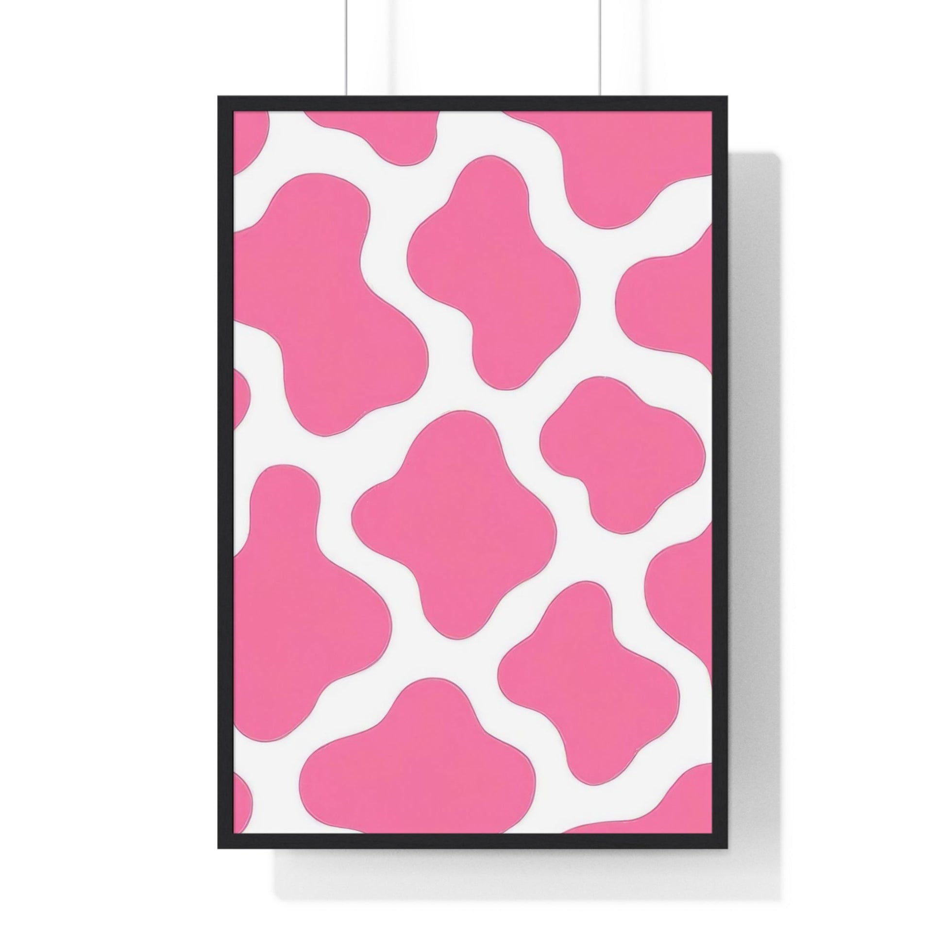 Printify Pink and White Cow Print Framed Poster 2025