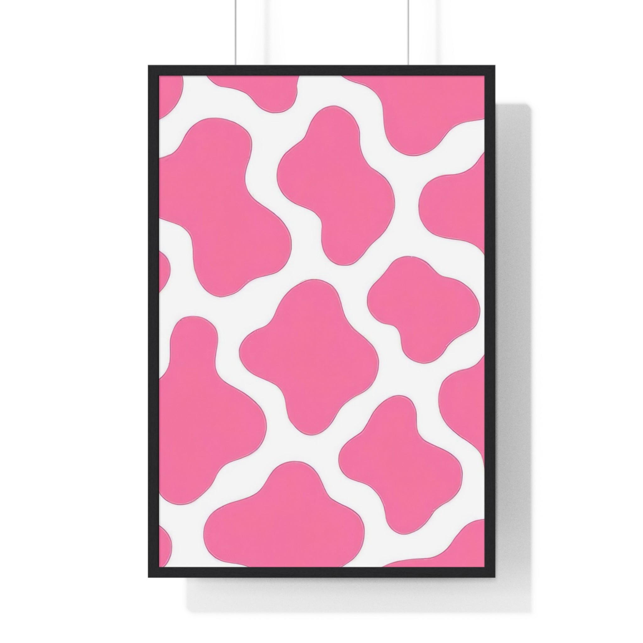 Printify Pink and White Cow Print Framed Poster 2025