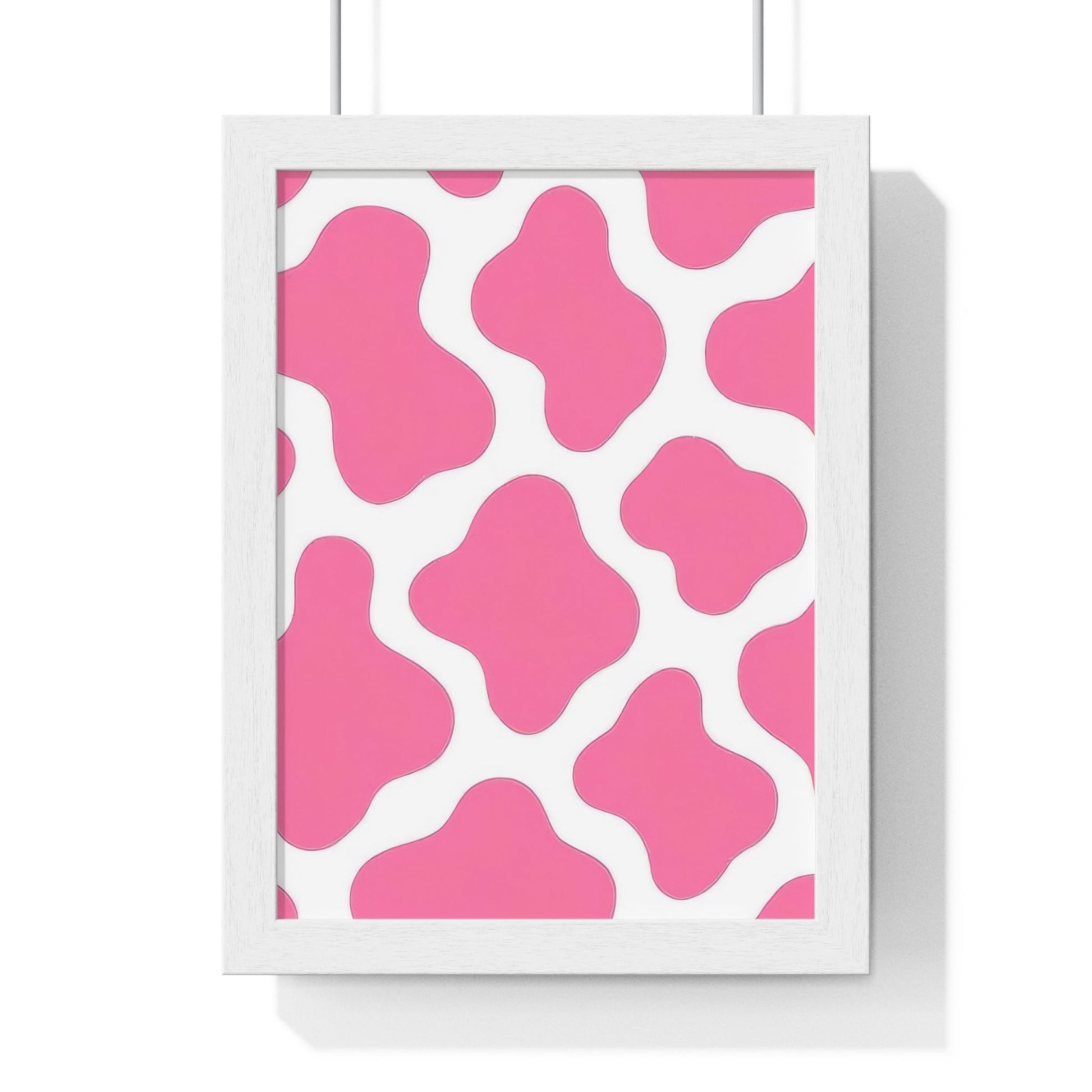 Printify Pink and White Cow Print Framed Poster 2025