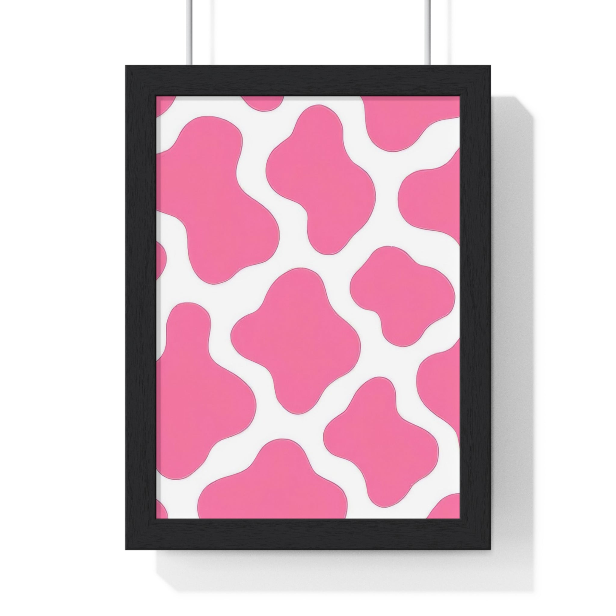 Printify Pink and White Cow Print Framed Poster 2025