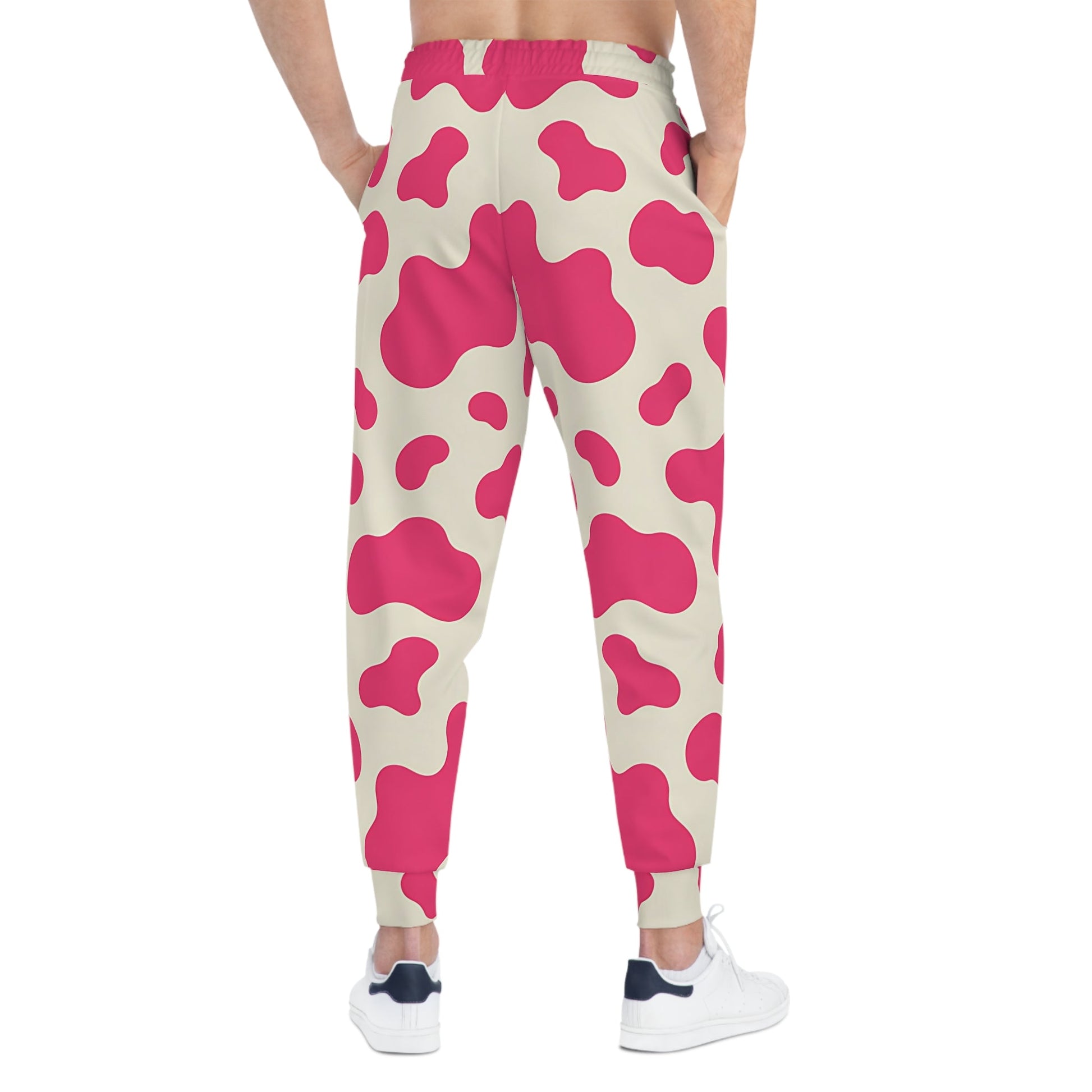 Pink and White Cow Print Joggers, Artsulli - Art is Long, Life is Short, All Over Prints, , , , , , , 