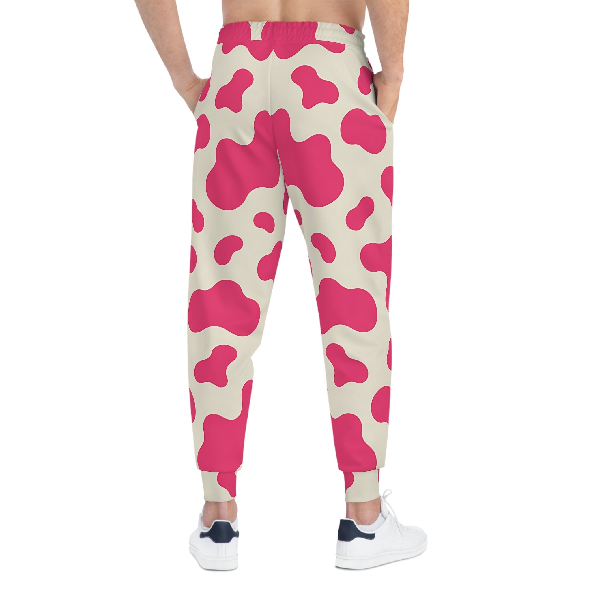 Pink and White Cow Print Joggers, Artsulli - Art is Long, Life is Short, All Over Prints, , , , , , , 