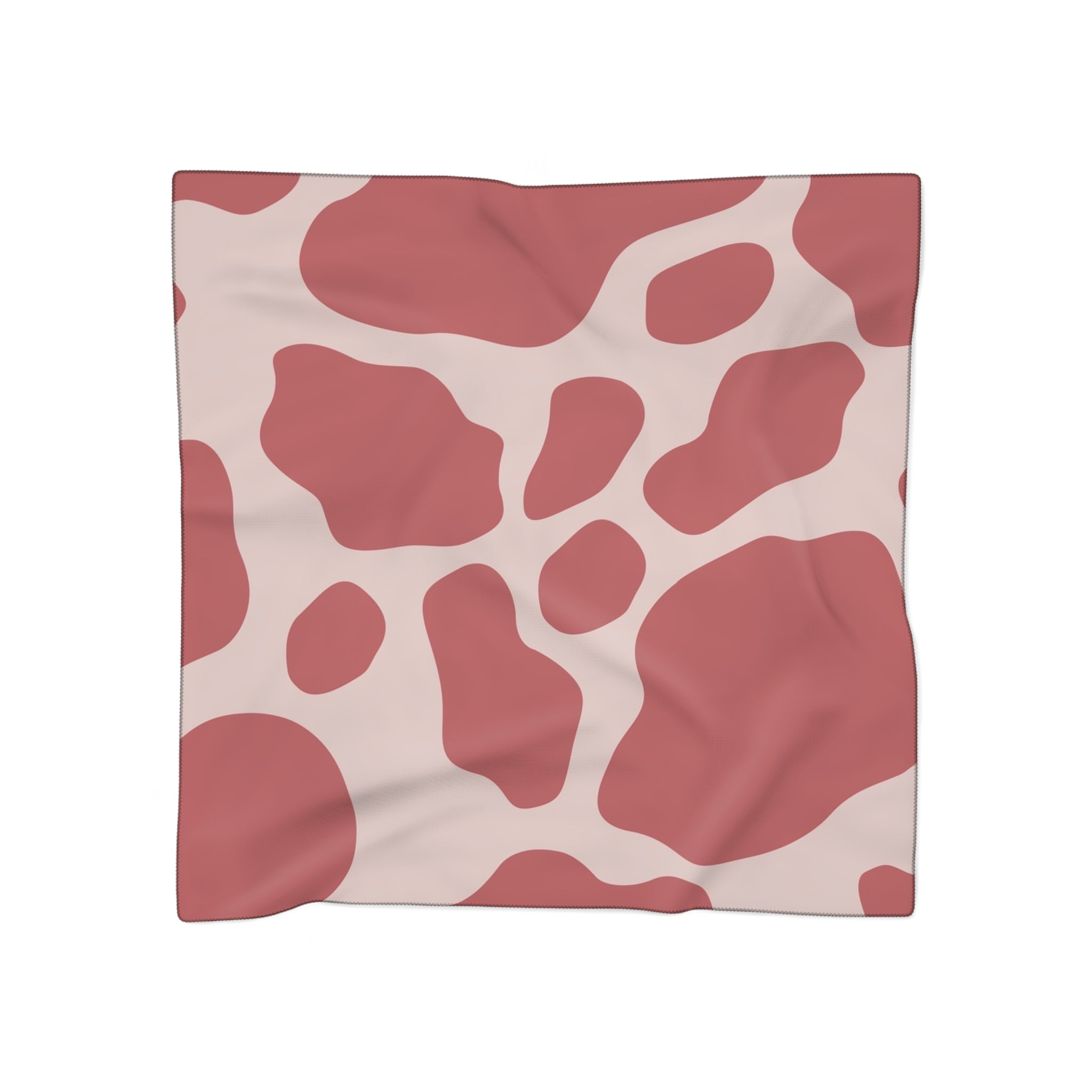 Pink and White Cow Print Scarf, Artsulli - Art is Long, Life is Short, Accessories, Color, Poly voile, Size, 25" × 25", , , 32835325129212871402
