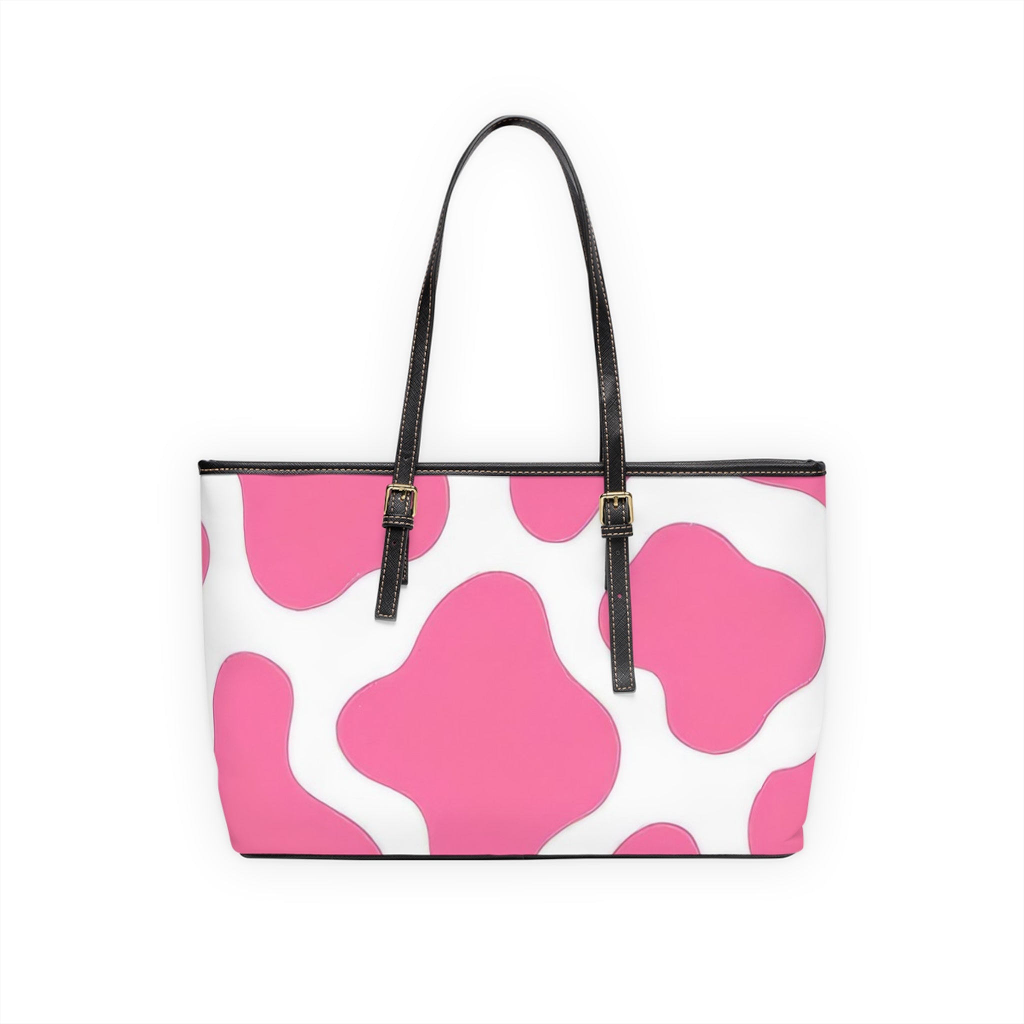 Pink and White Cow Print Shoulder Bag, Artsulli - Art is Long, Life is Short, Bags, , , , , , , 