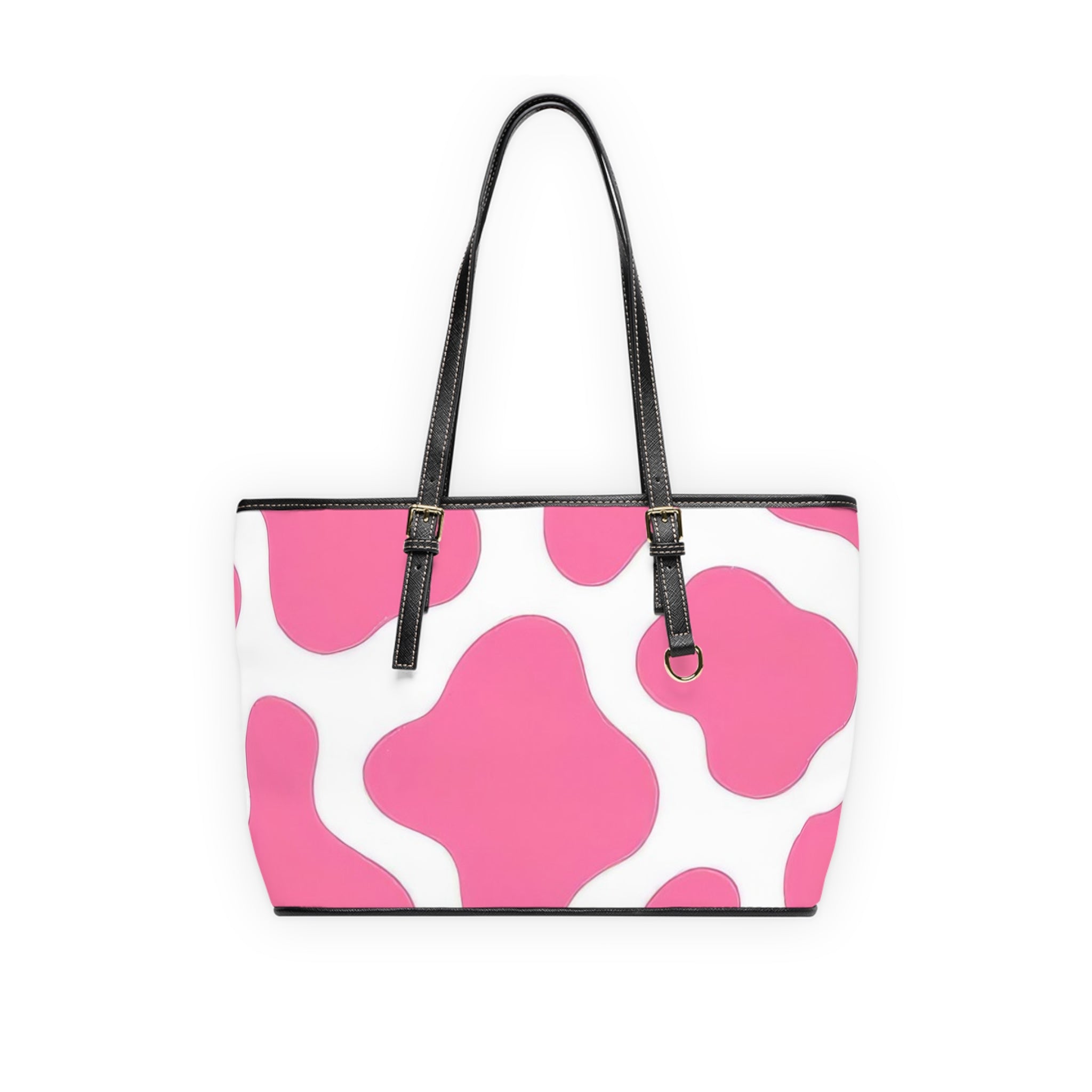 Pink and White Cow Print Shoulder Bag, Artsulli - Art is Long, Life is Short, Bags, Size, 16" x 10", Color, Black, , , 22760705148186701368