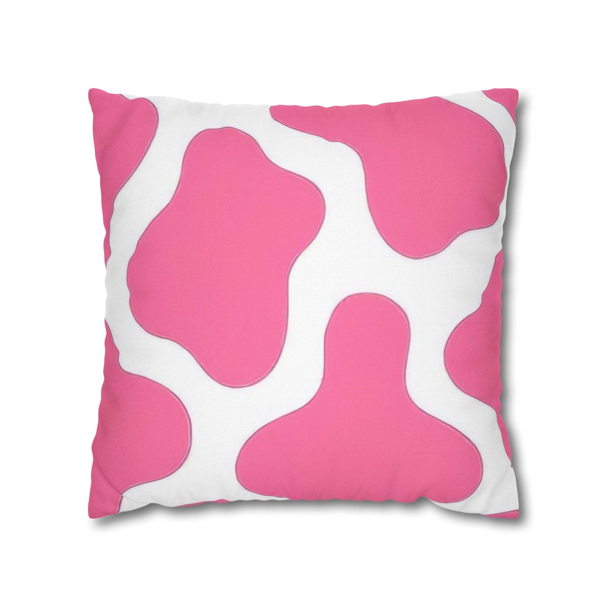 Pink and White Cow Print Throw Pillow, Artsulli - Art is Long, Life is Short, Home Decor, Size, 18" × 18", , , , , 24211102432226586547