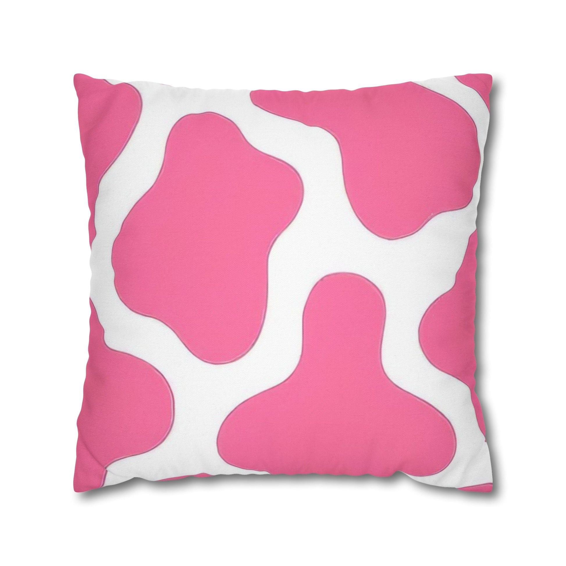 Pink and White Cow Print Throw Pillow, Artsulli - Art is Long, Life is Short, Home Decor, Size, 20" × 20", , , , , 63506793199670977125